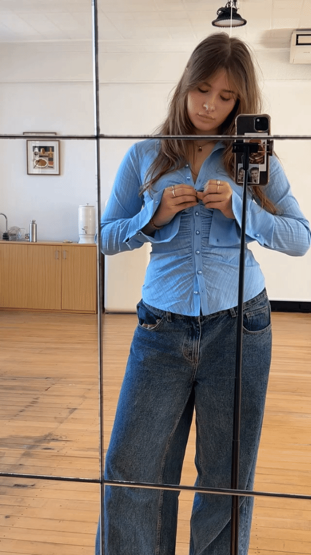 Ruched Front Shirt Azzurra