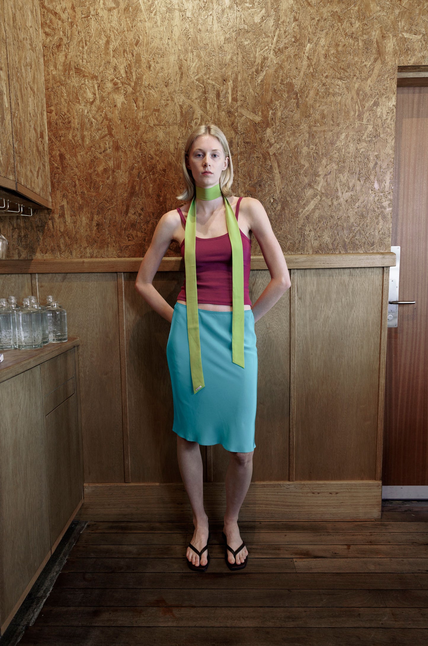 Bias Knee Skirt Turchese (previous production)