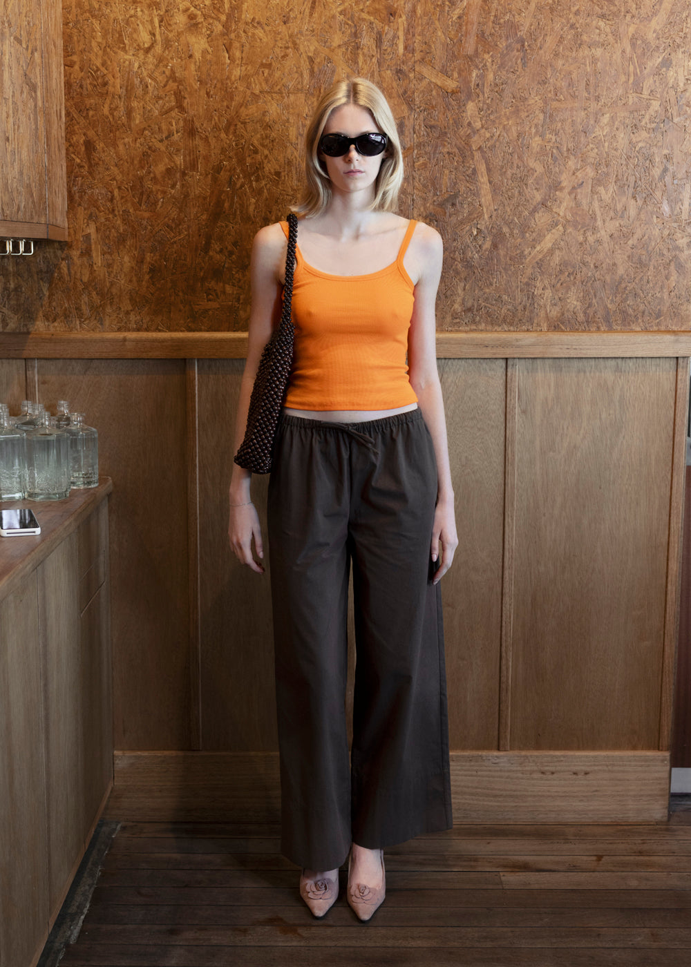 Mid-Rise Drawcord Pant Ciocco