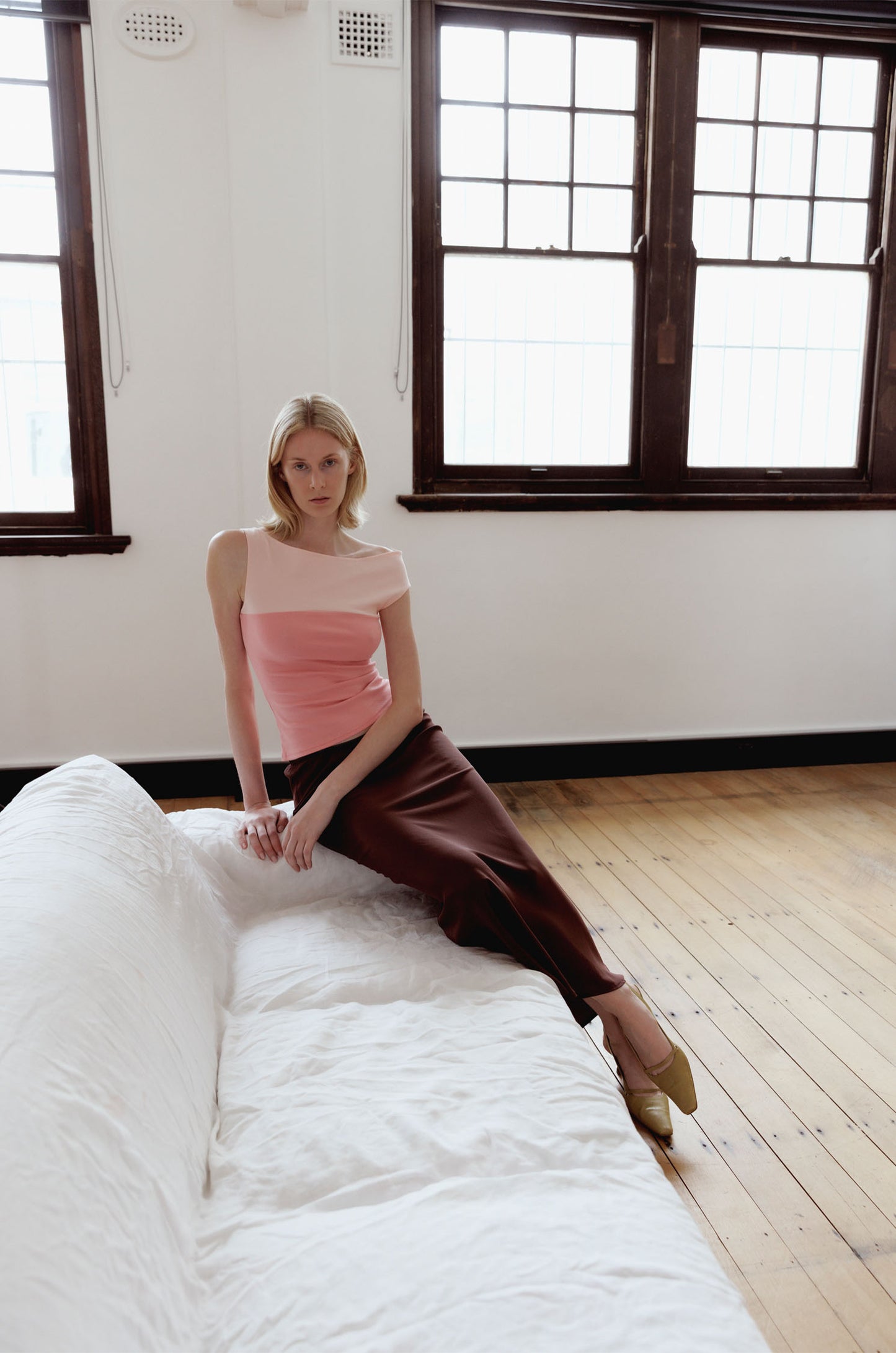 Bias Mid Skirt Ciocco