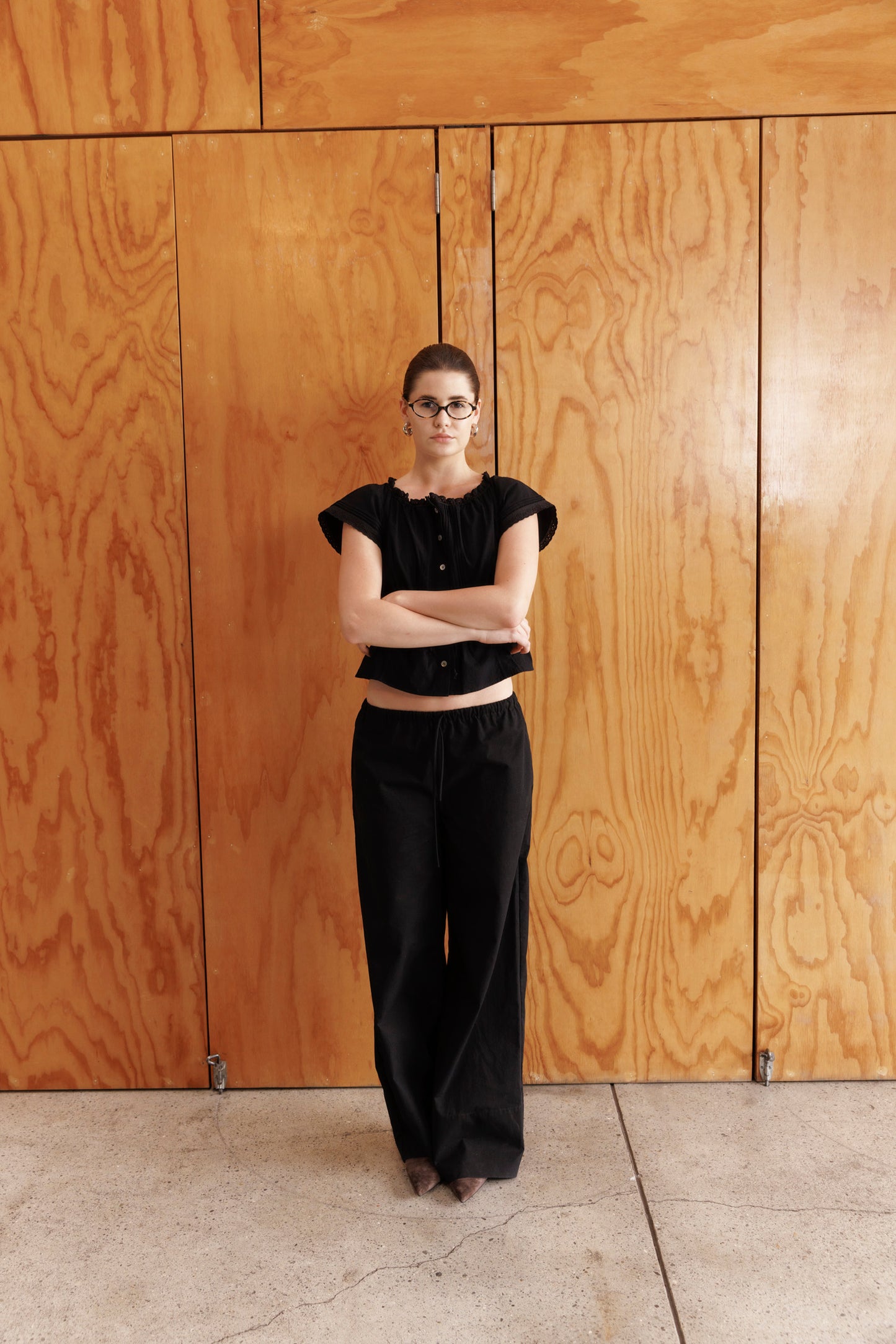 Mid-Rise Drawcord Pant Nera