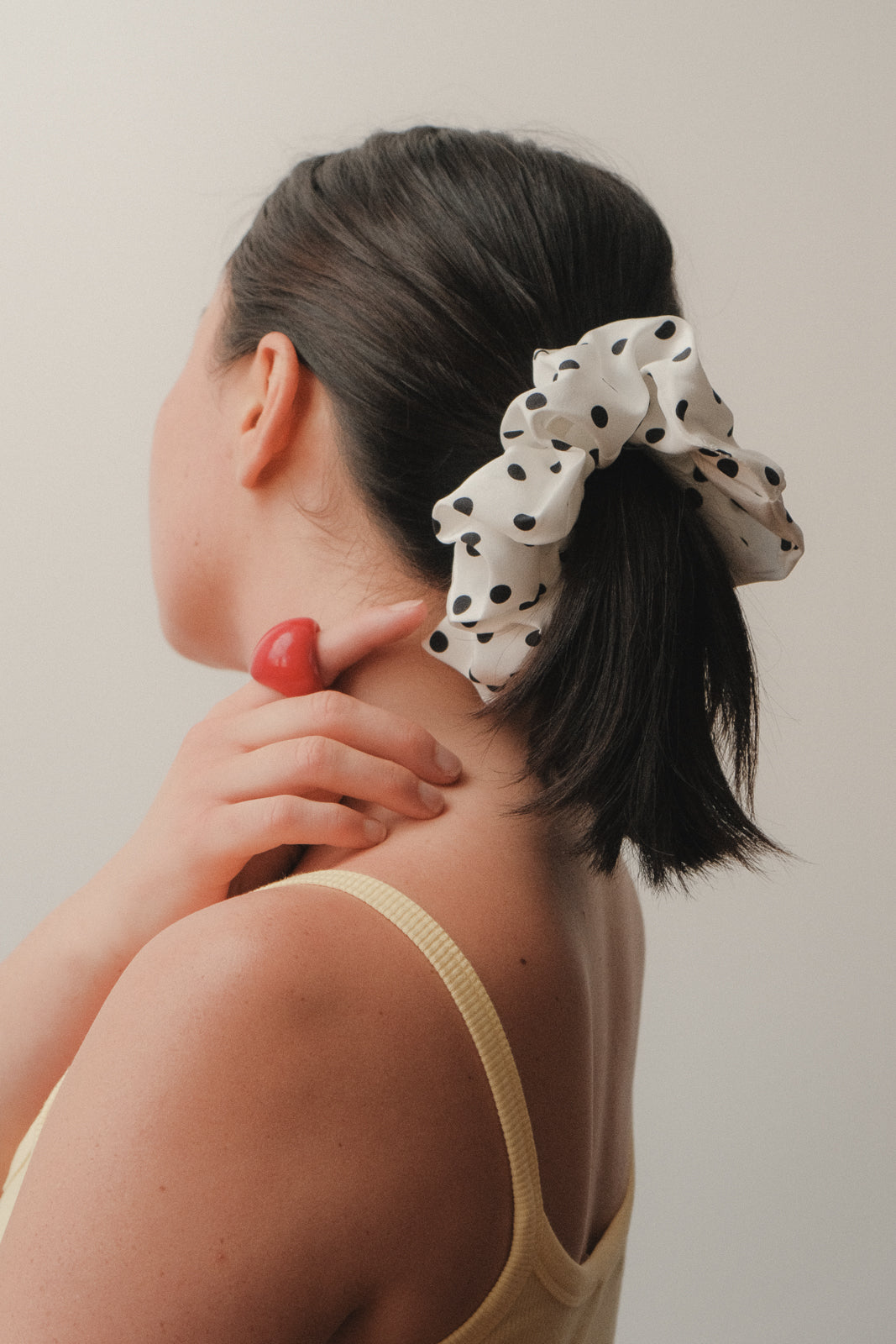 Oversized Scrunchie Pois Bianca
