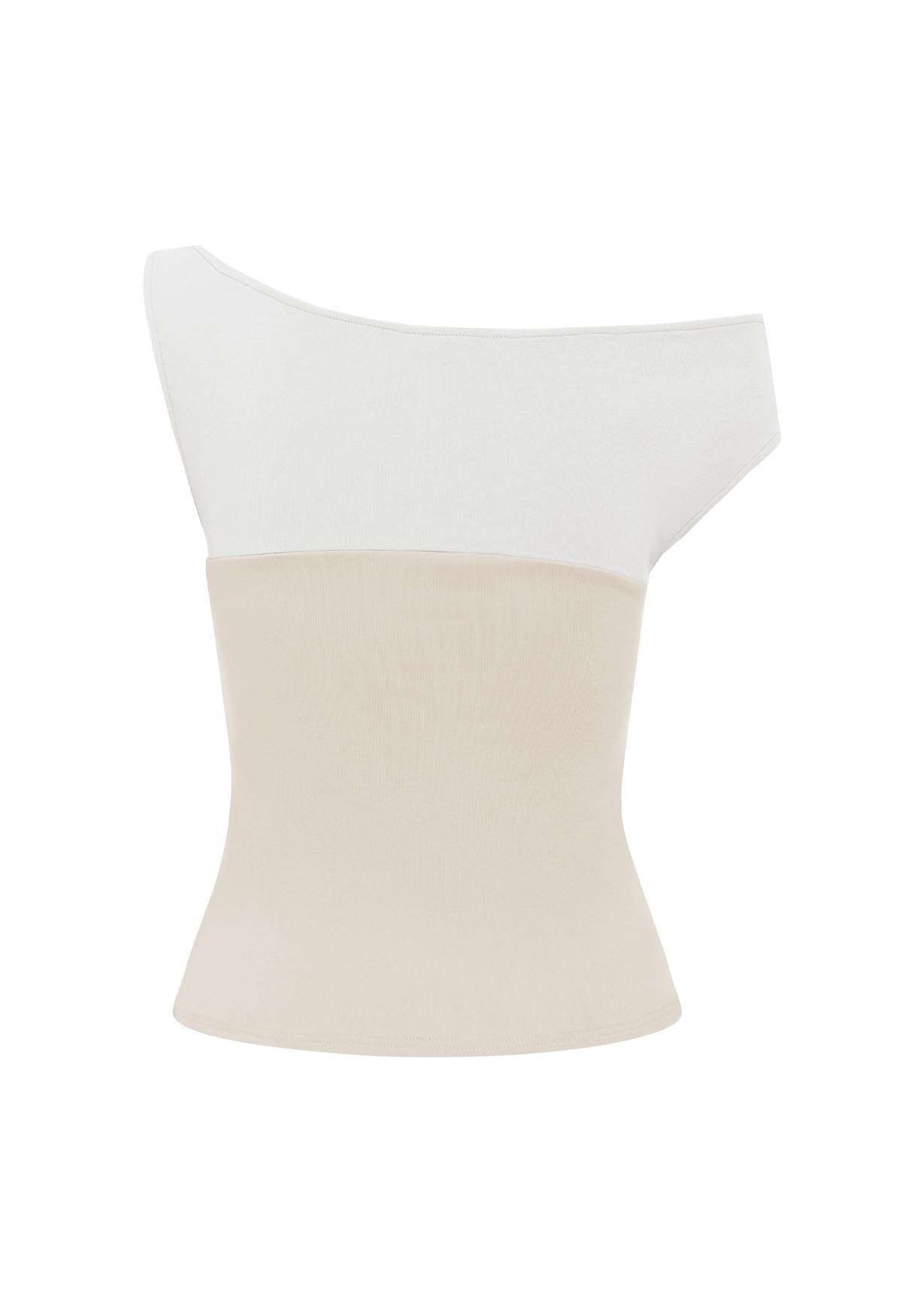 Asym Bardot Top Latte