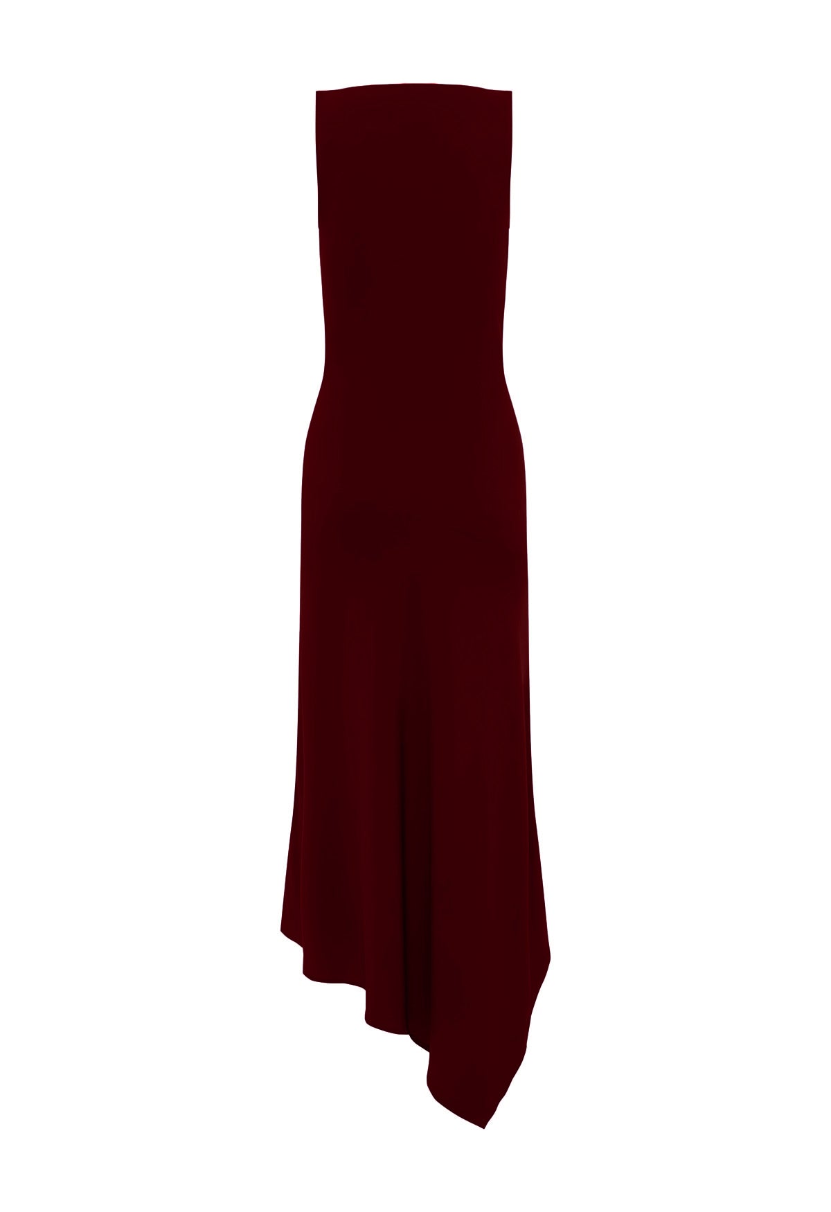 Asymmetrical Cowl Dress Vino Silk
