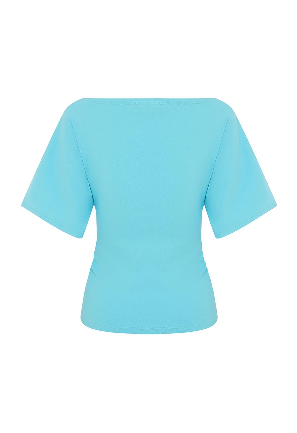 Bardot Ruched Top Acqua
