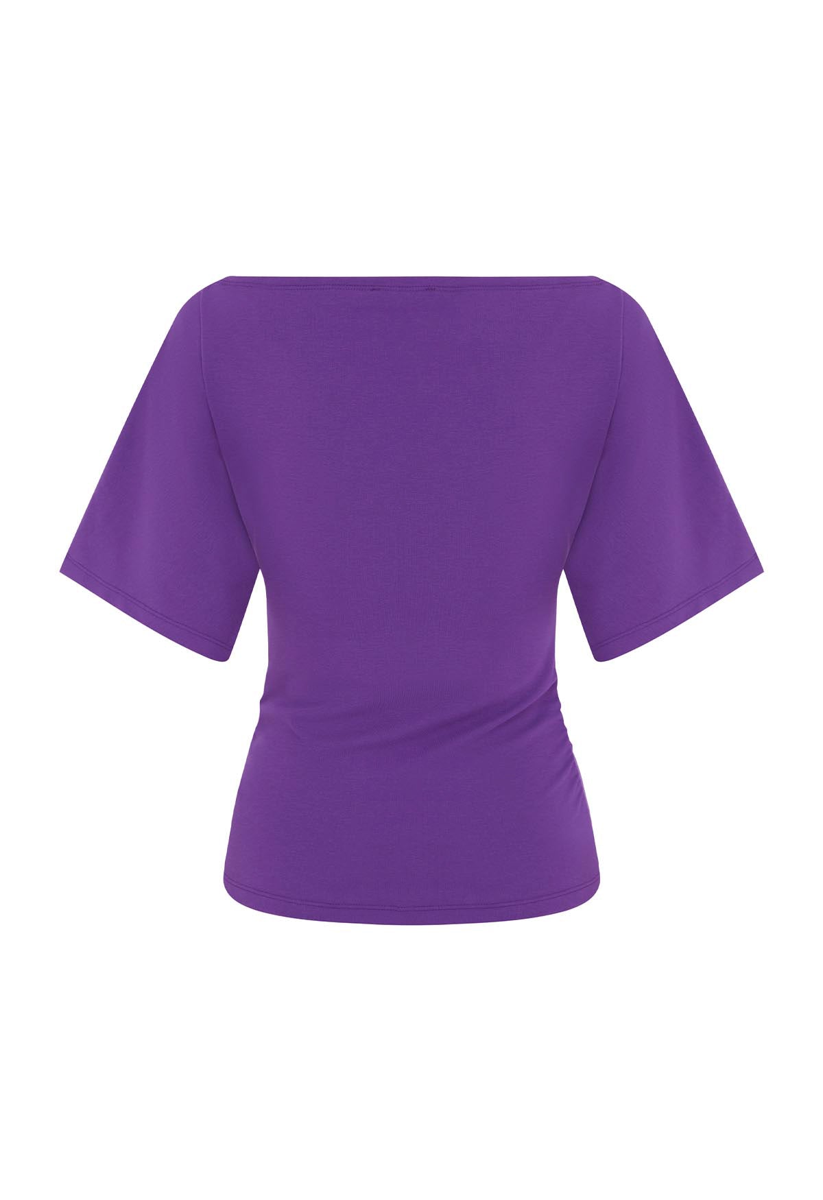 Bardot Ruched Top Viola