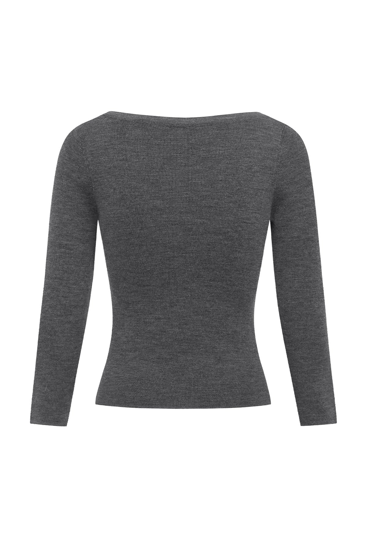 Bateau 3/4 Knit Top Grigio