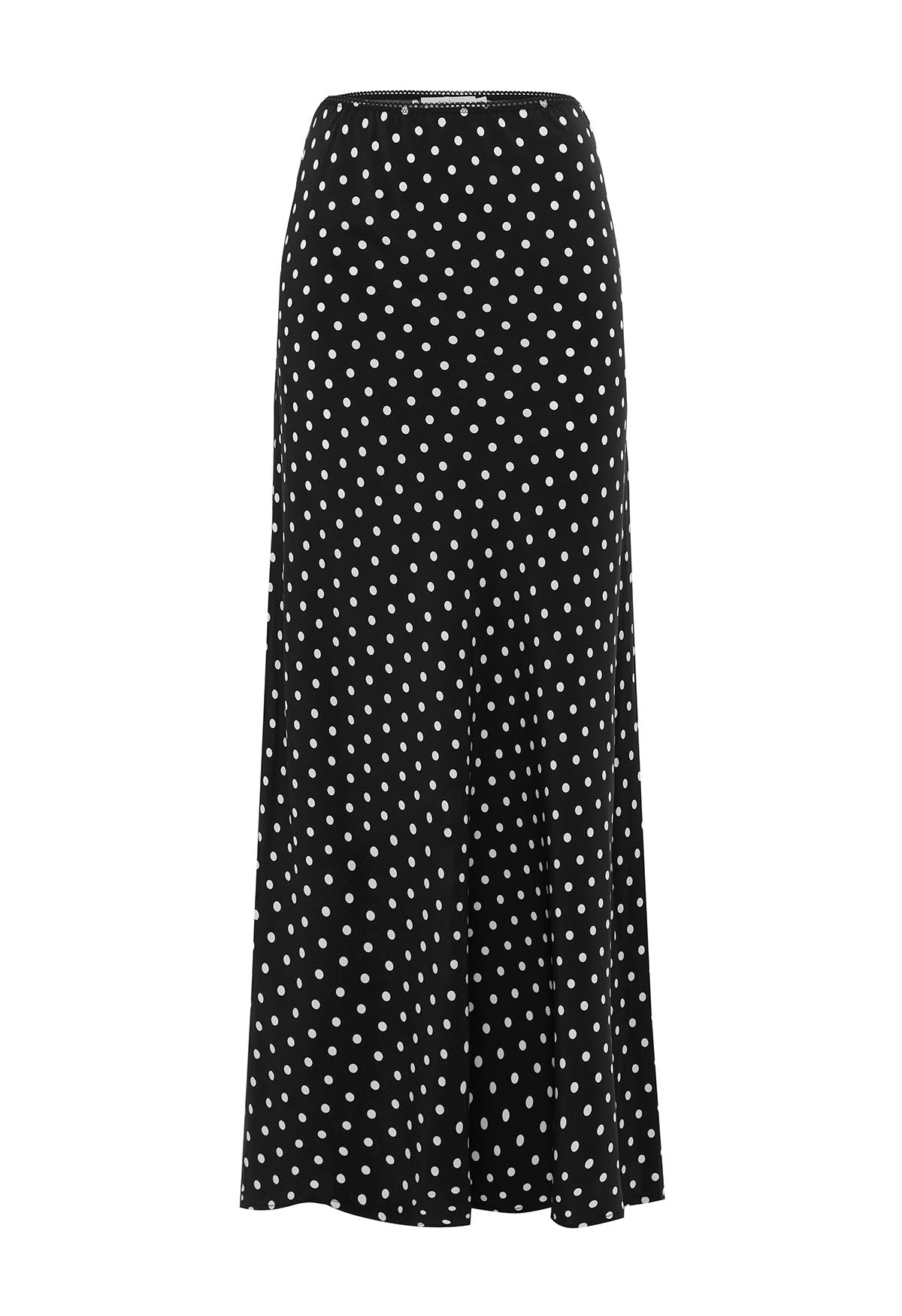 Bias Ankle Skirt Pois Nera Silk – Olga Joan