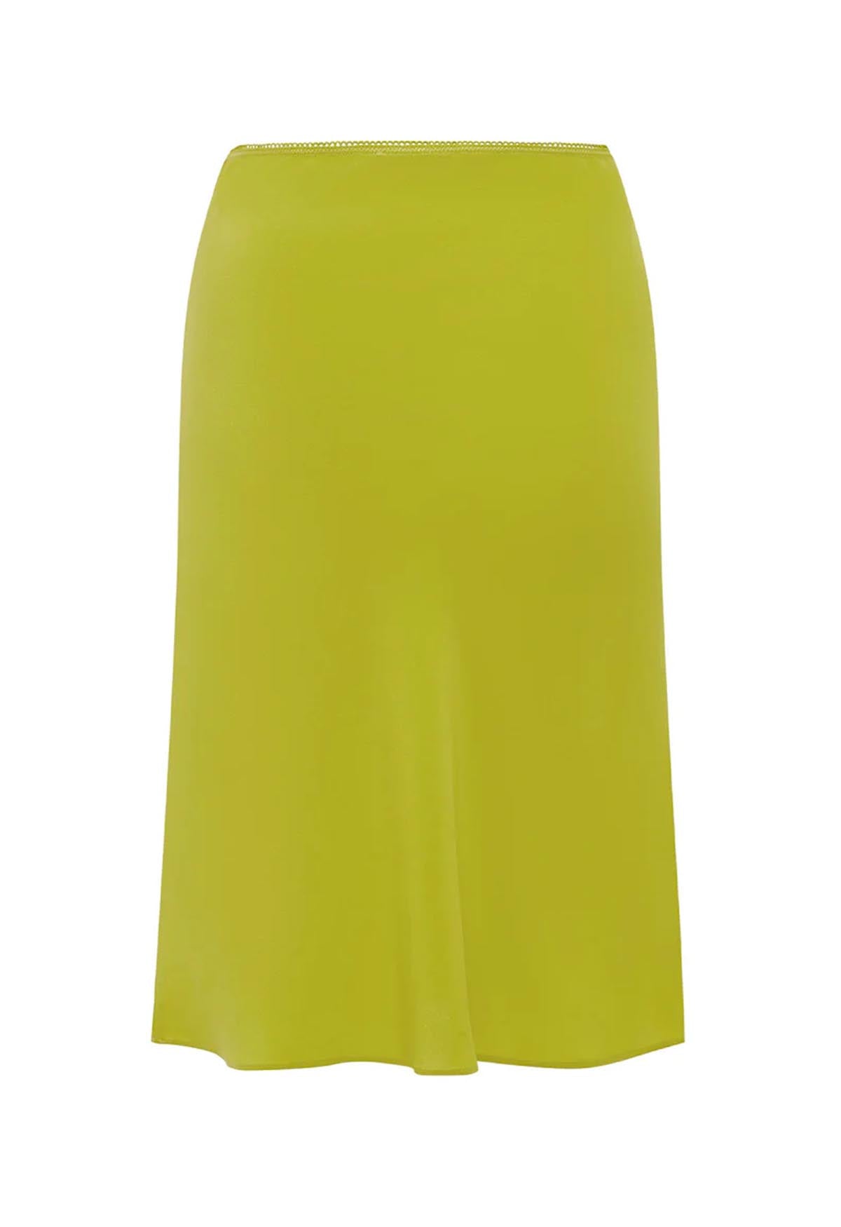 Bias Knee Skirt Chartreuse