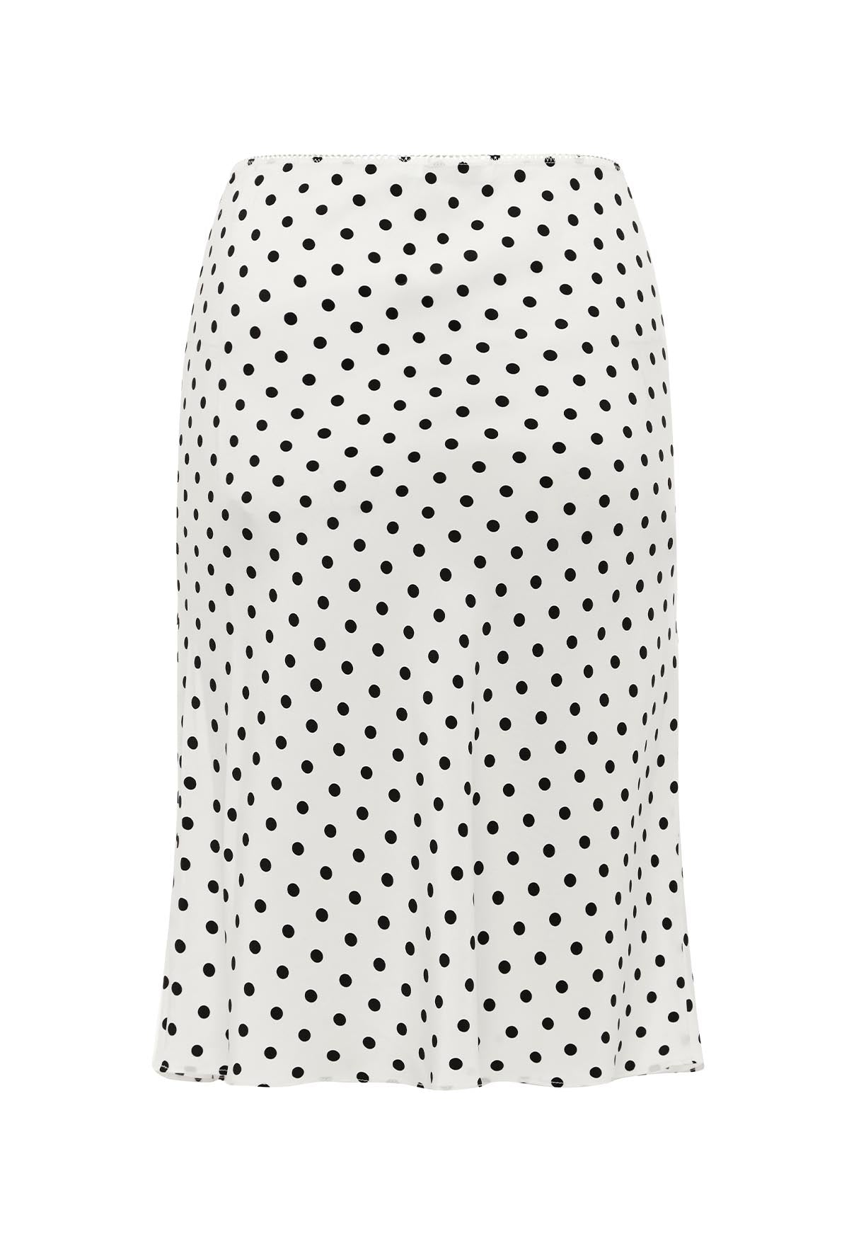 Bias Knee Skirt Pois Bianca