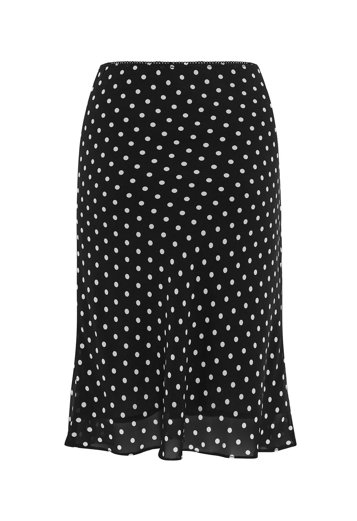 Bias Knee Skirt Pois Nera