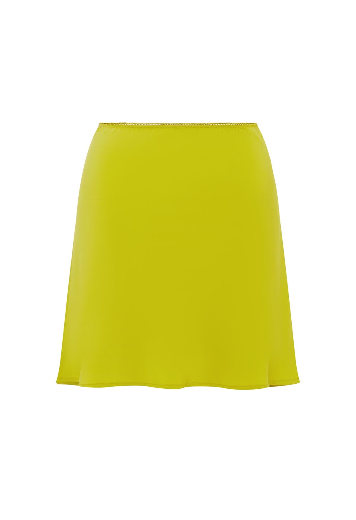 Bias Mini Skirt Chartreuse
