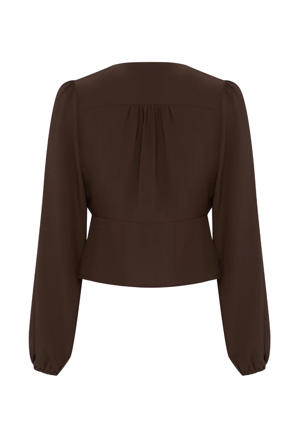 Button-Through Long Sleeve Blouse Ciocco