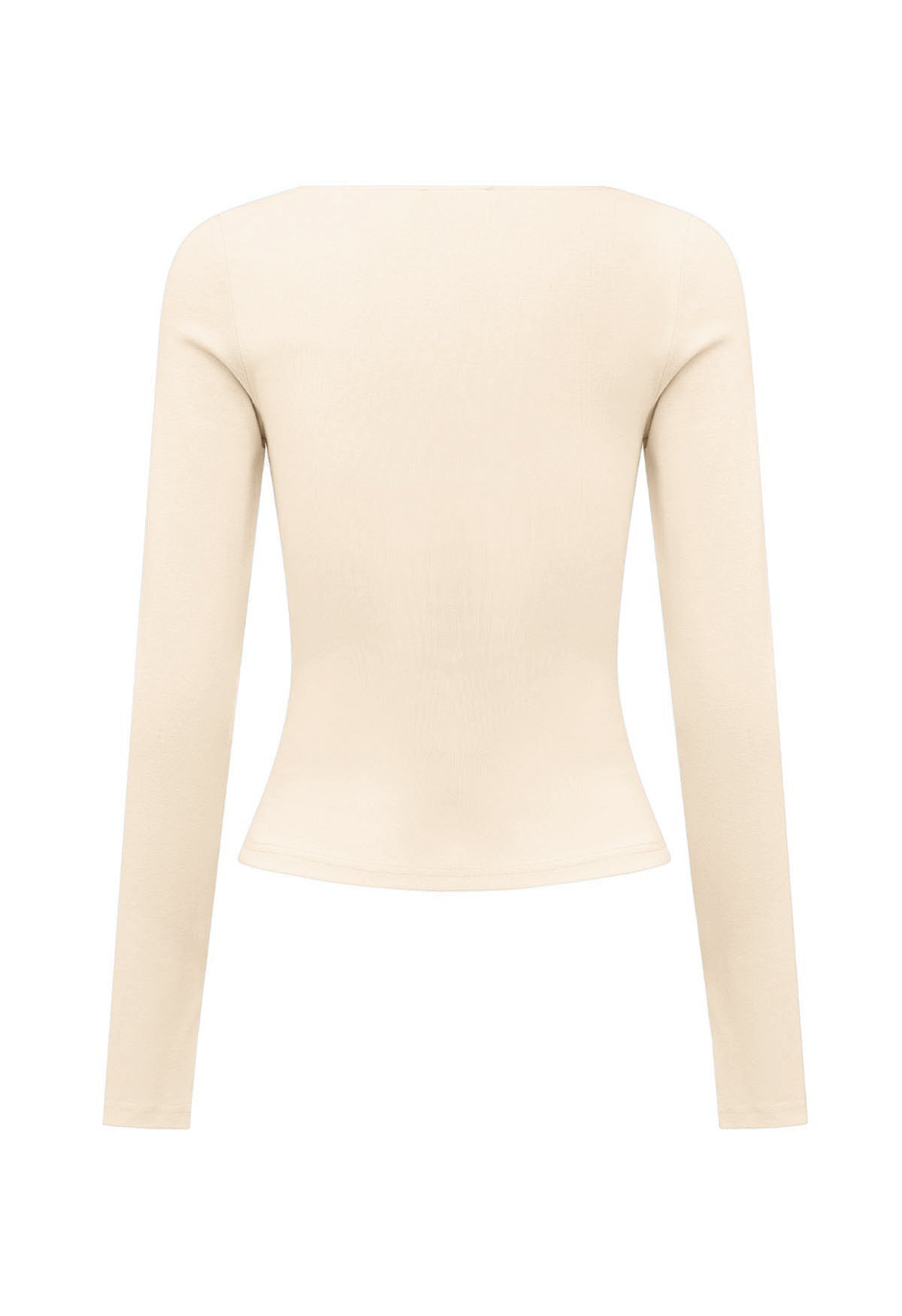 Button-Through Long Sleeve Top Avena