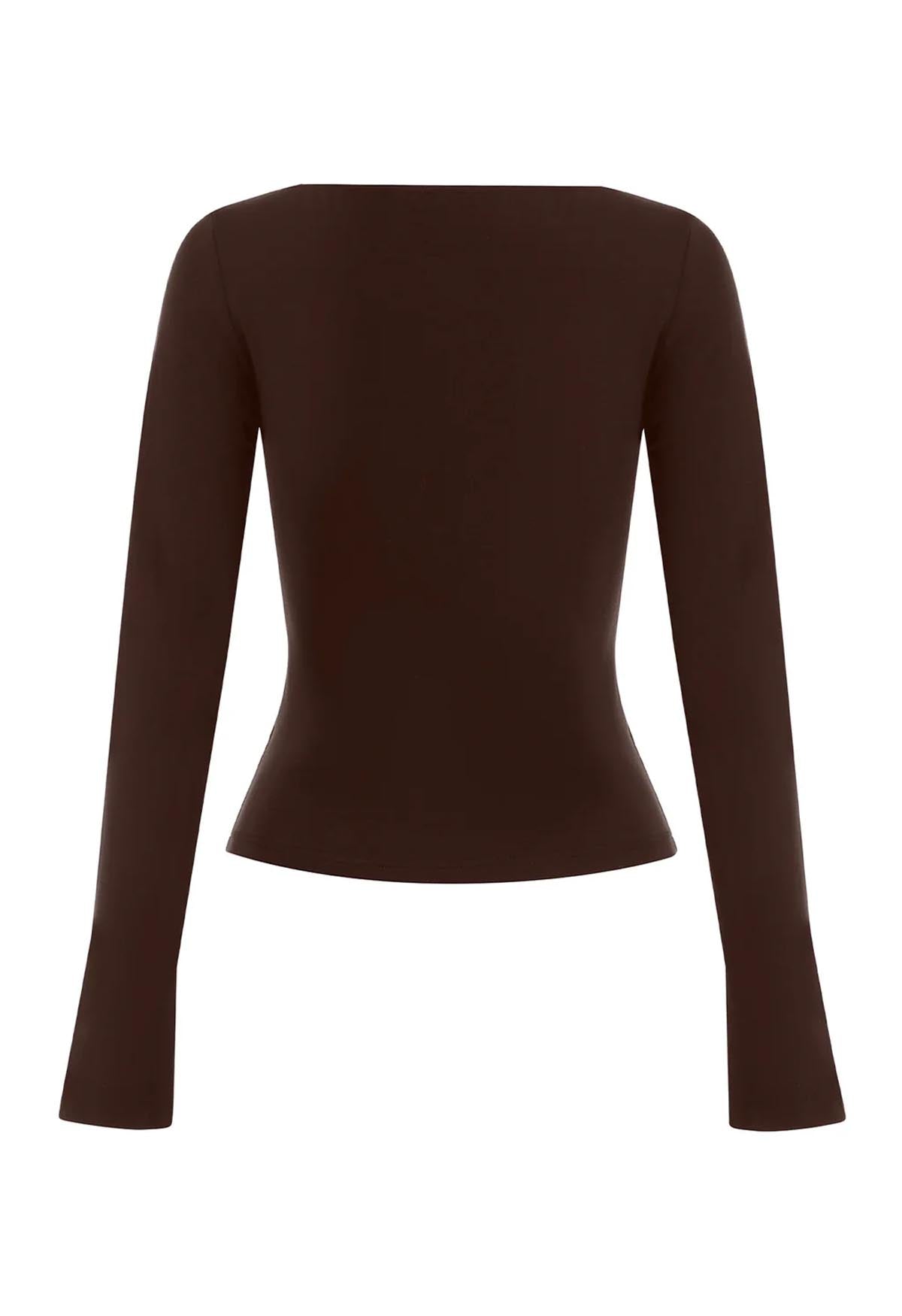 Button-Through Long Sleeve Top Ciocco