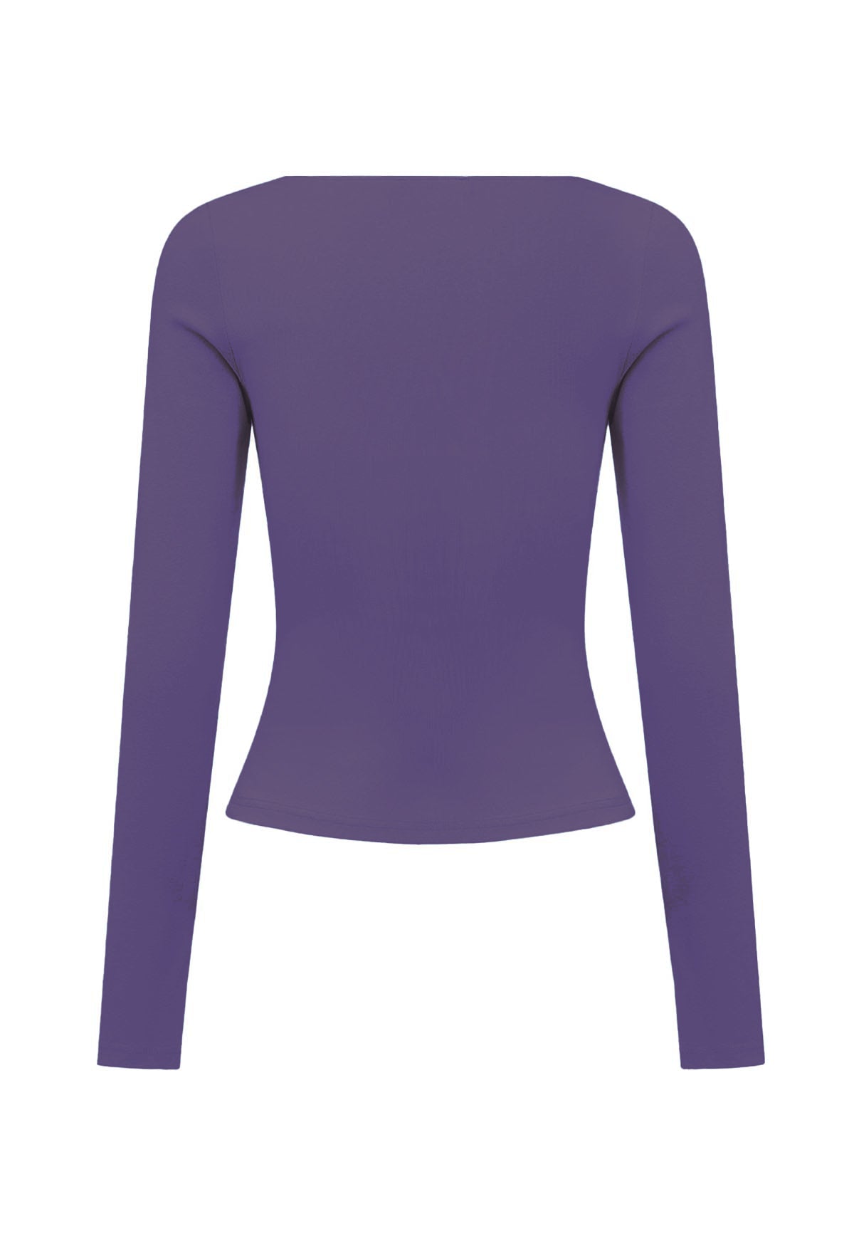 Button-Through Long Sleeve Top Washed Viola