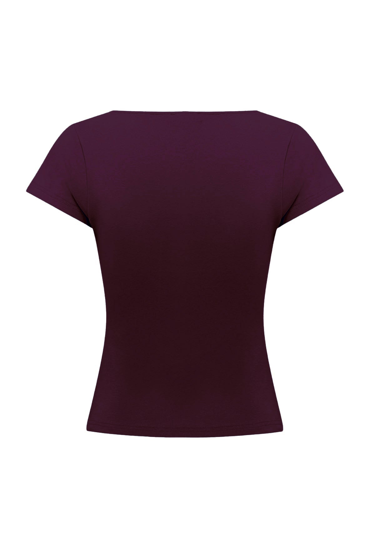 Button-Through Tee Aubergine