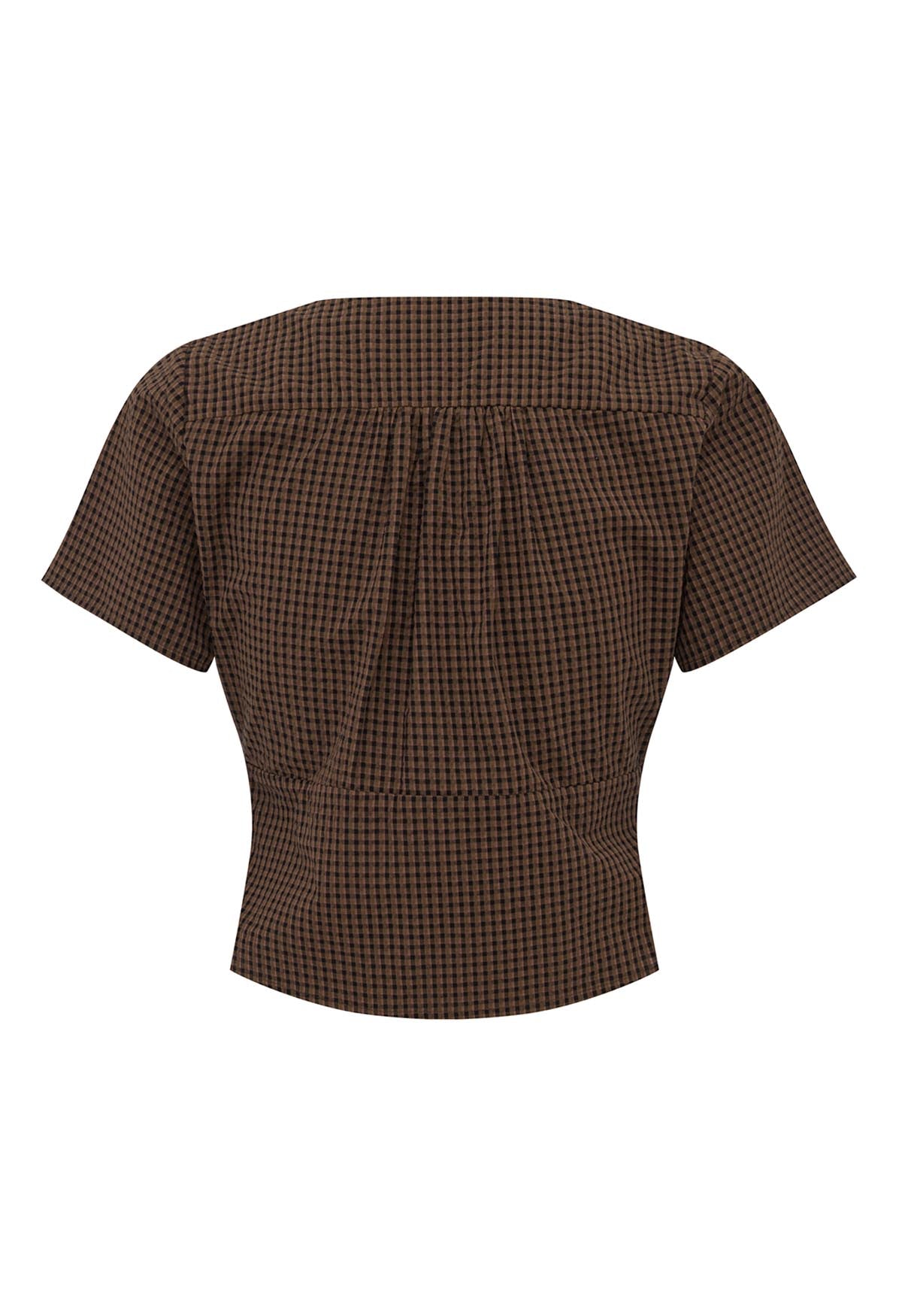 Cap-Sleeve Top Ciocco Check