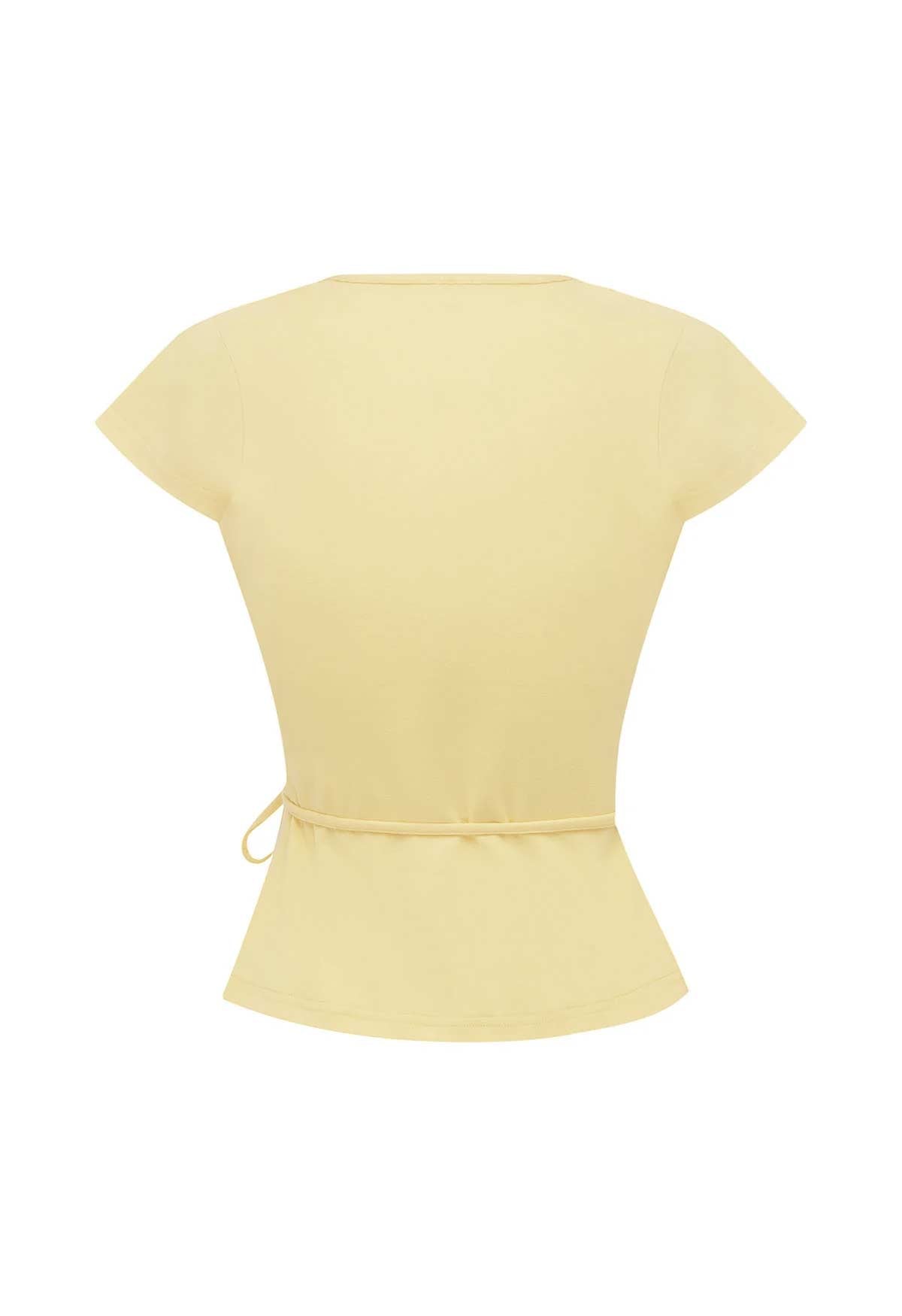 Cap-Sleeve Wrap Top Limone