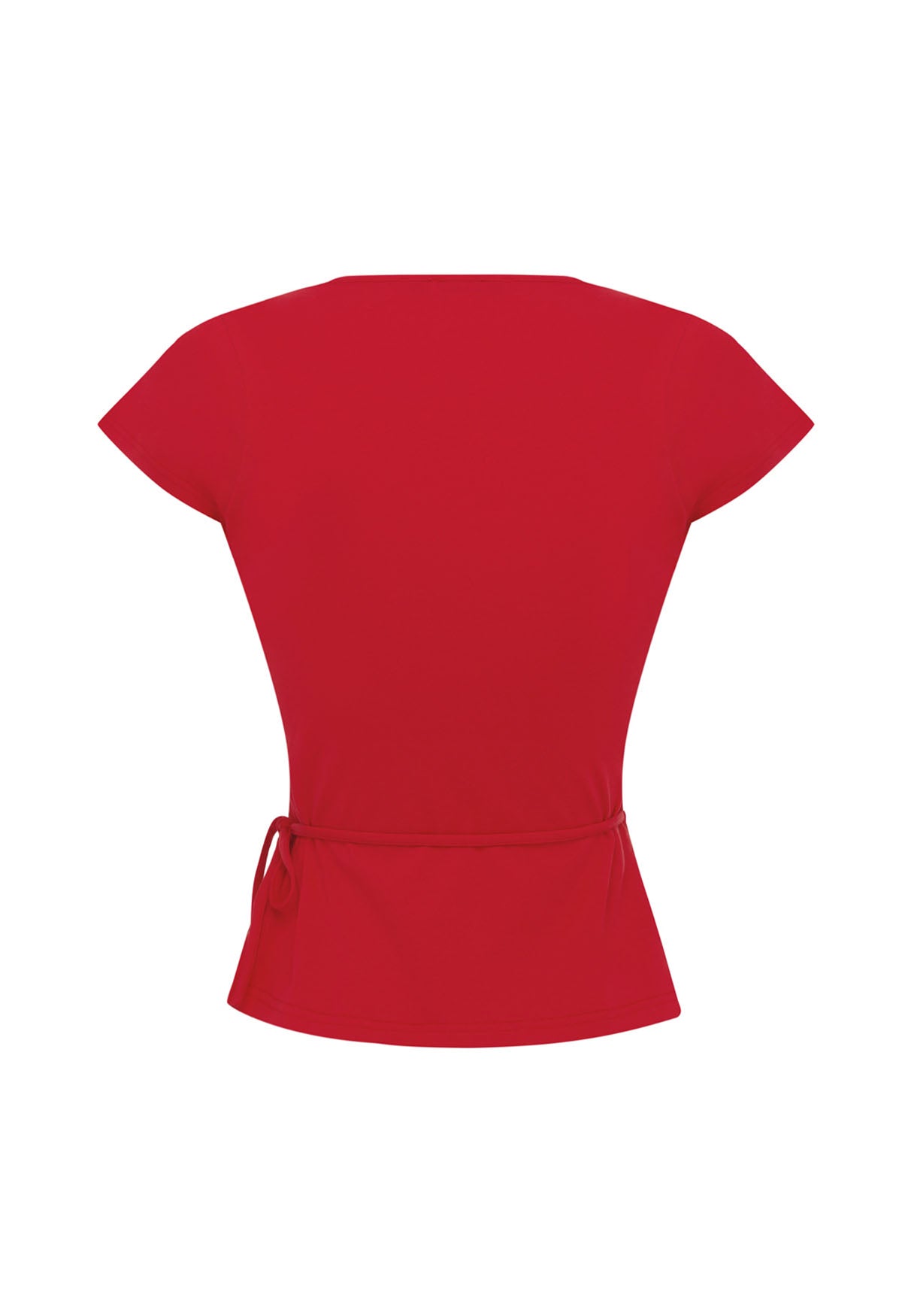 Cap-Sleeve Wrap Top Pomodoro