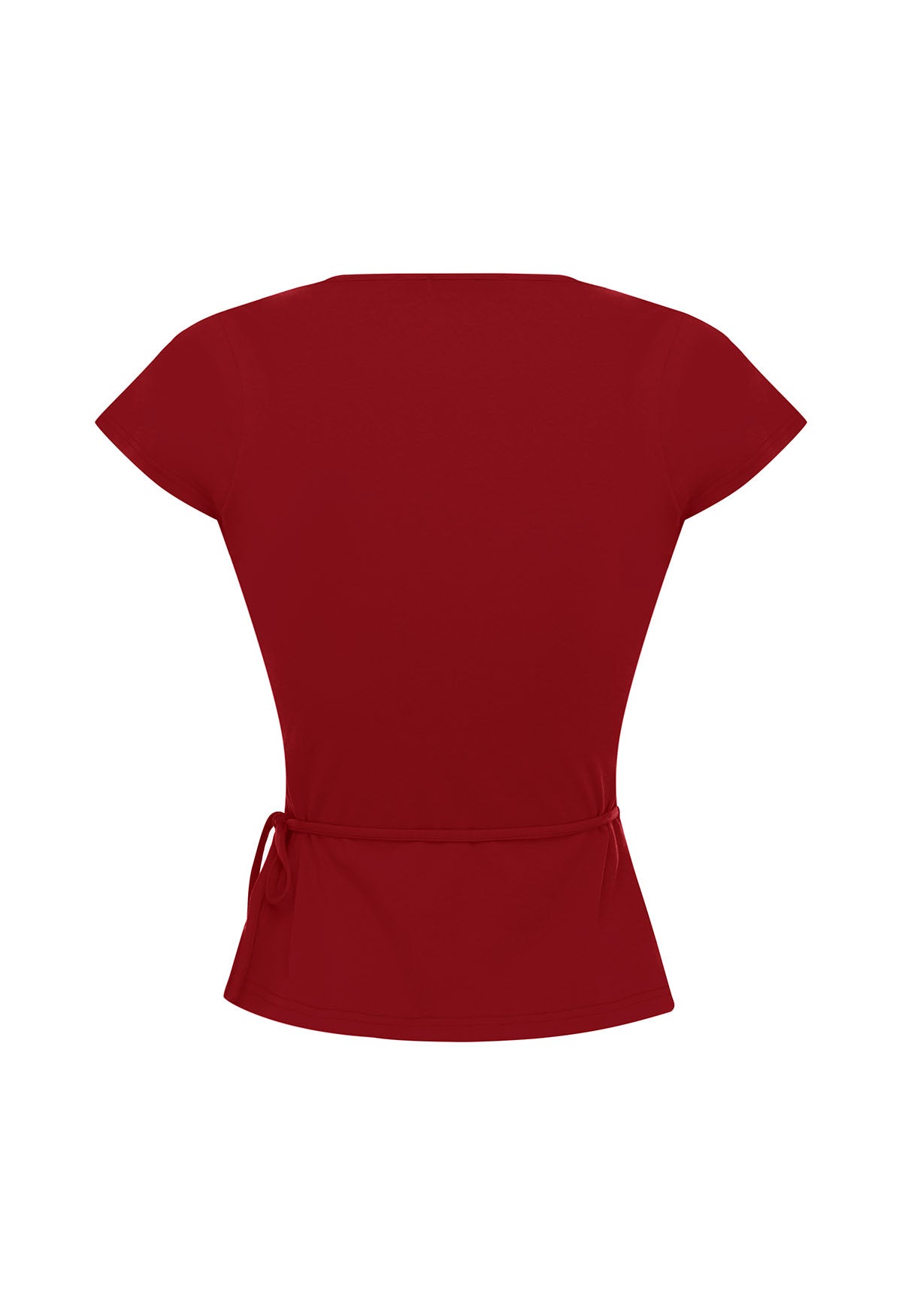 Cap-Sleeve Wrap Top Vino Rosso