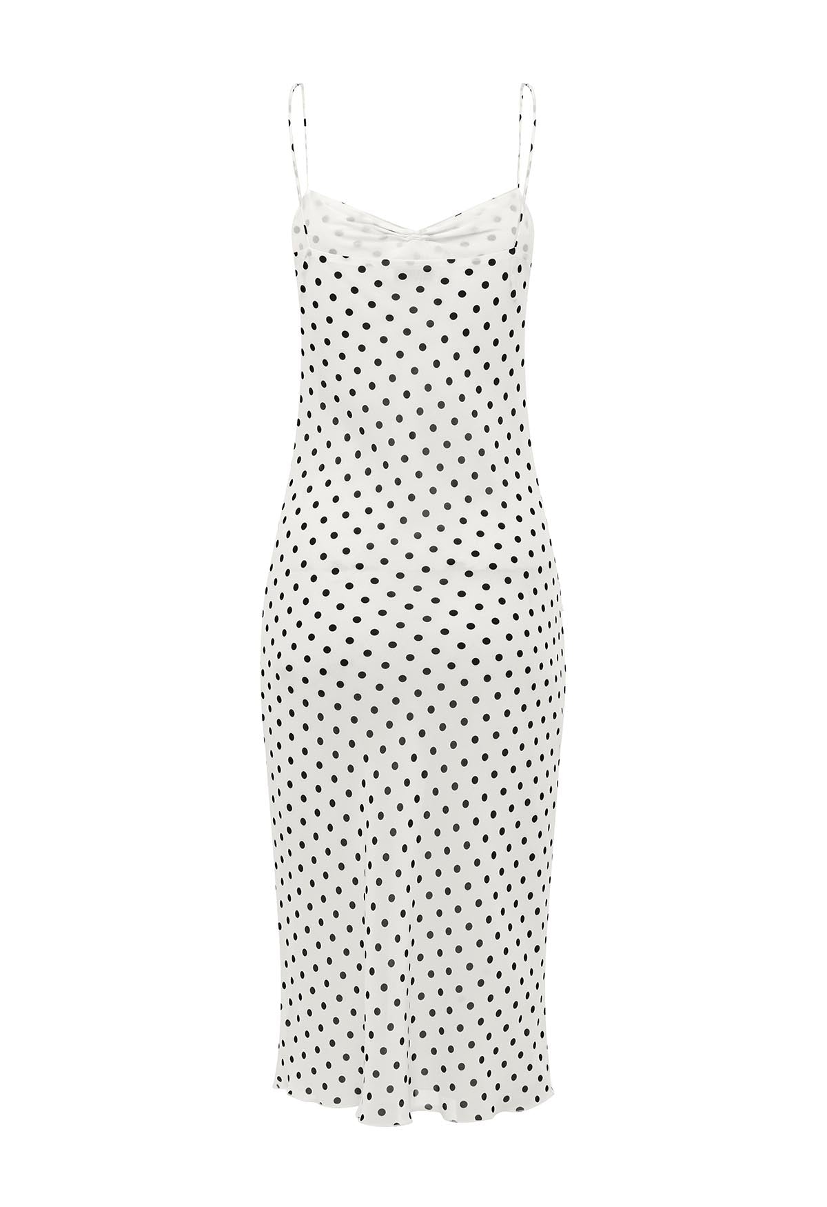 Cinched Bust Slip Dress Pois Bianca