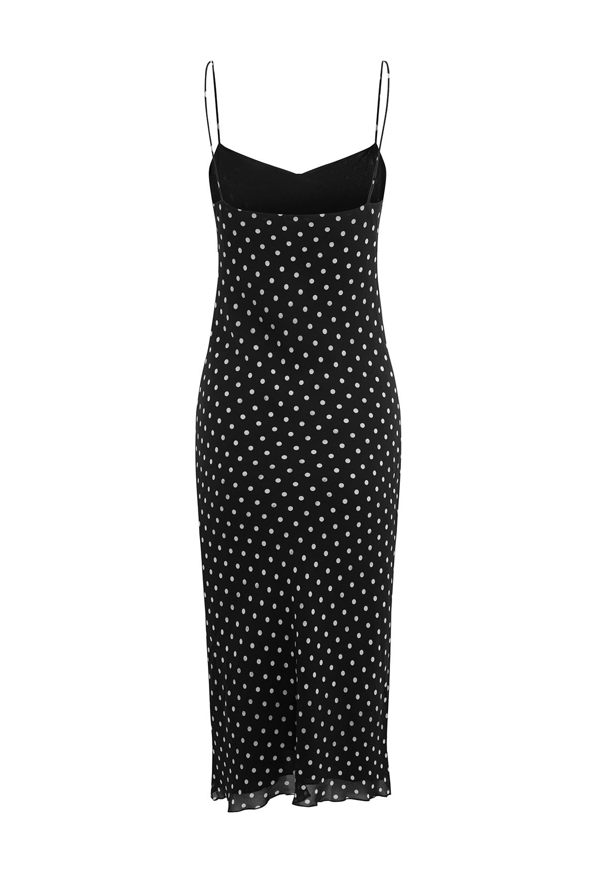 Cinched Bust Slip Dress Pois Nera