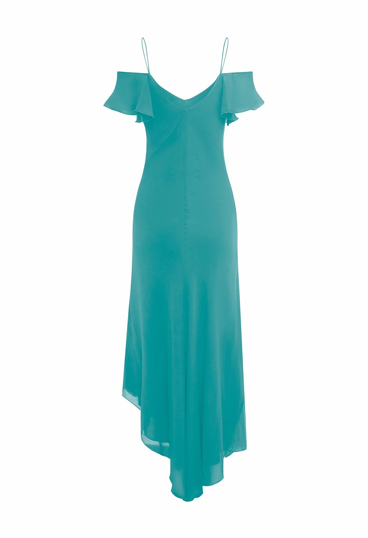 Flutter-Sleeve Dress Turchese