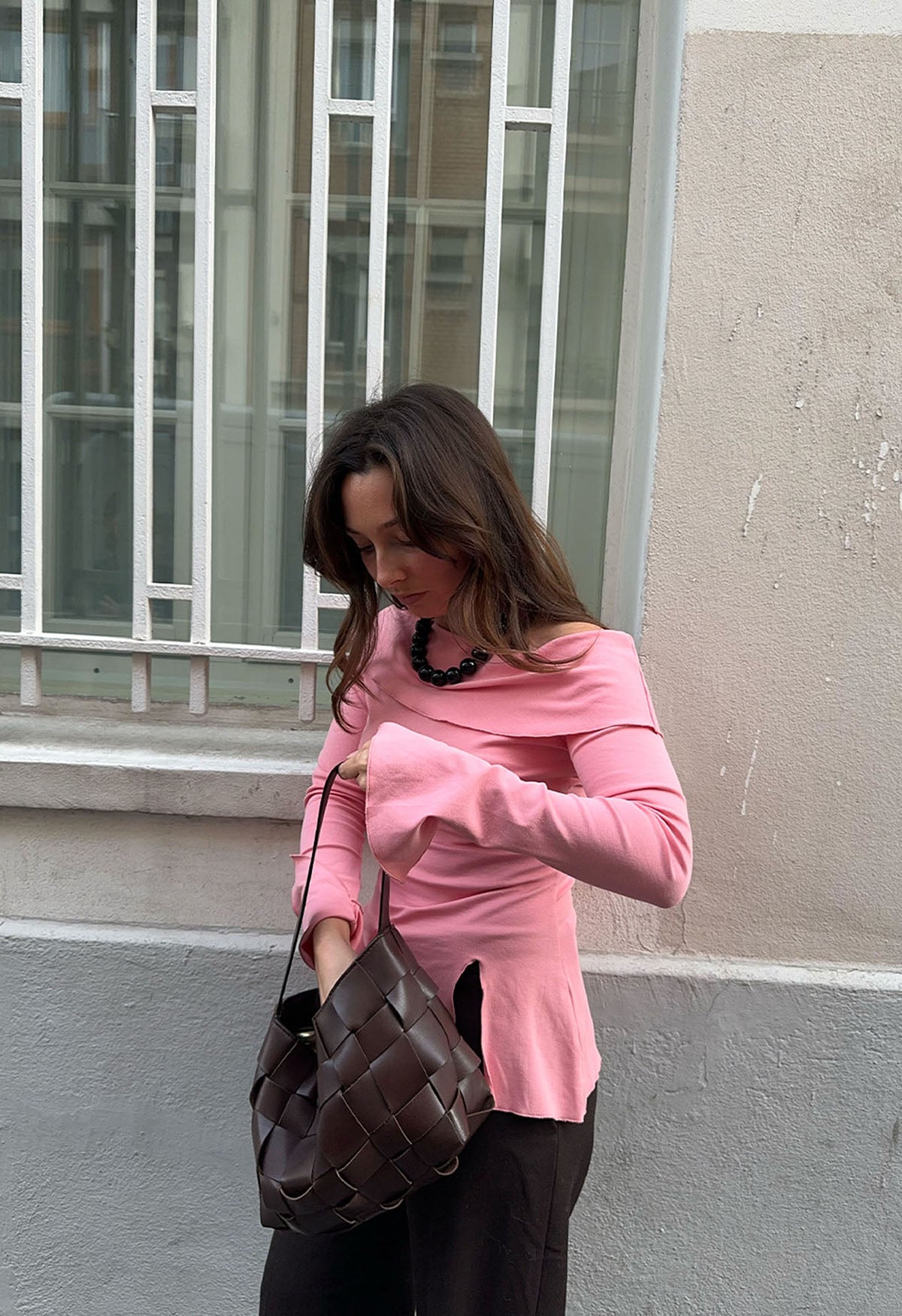 Bardot Long Sleeve Top Rosa