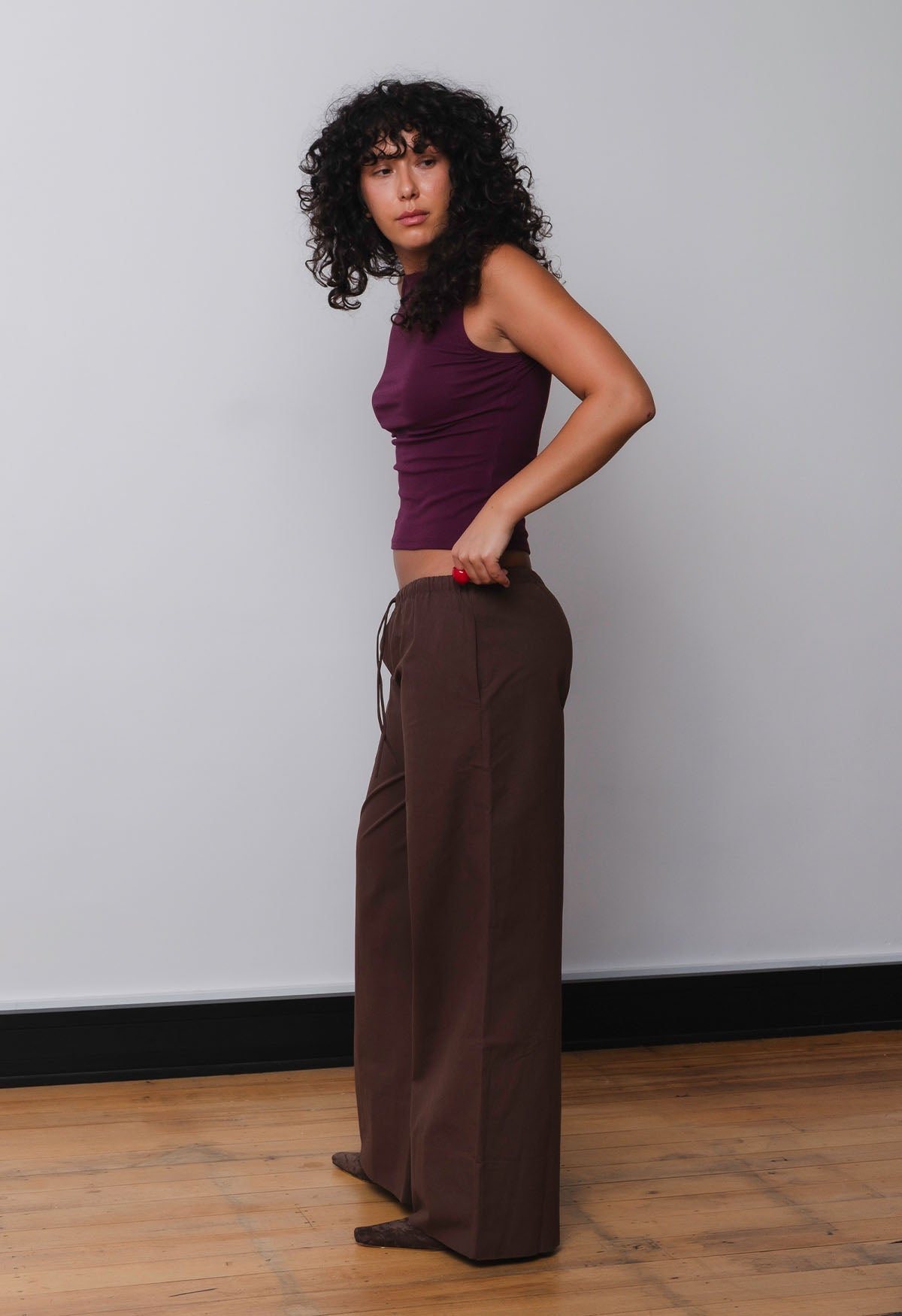 Mid-Rise Drawcord Pant Ciocco