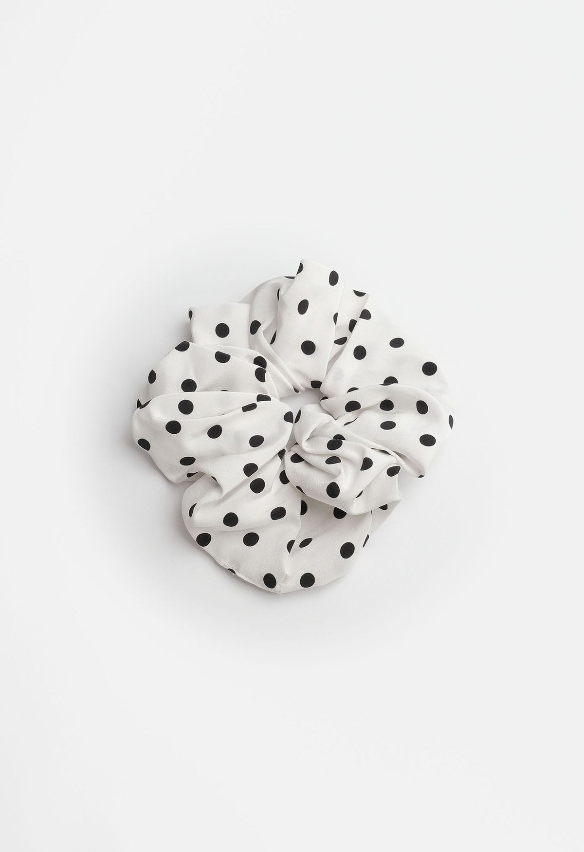 Oversized Scrunchie Pois Bianca Silk