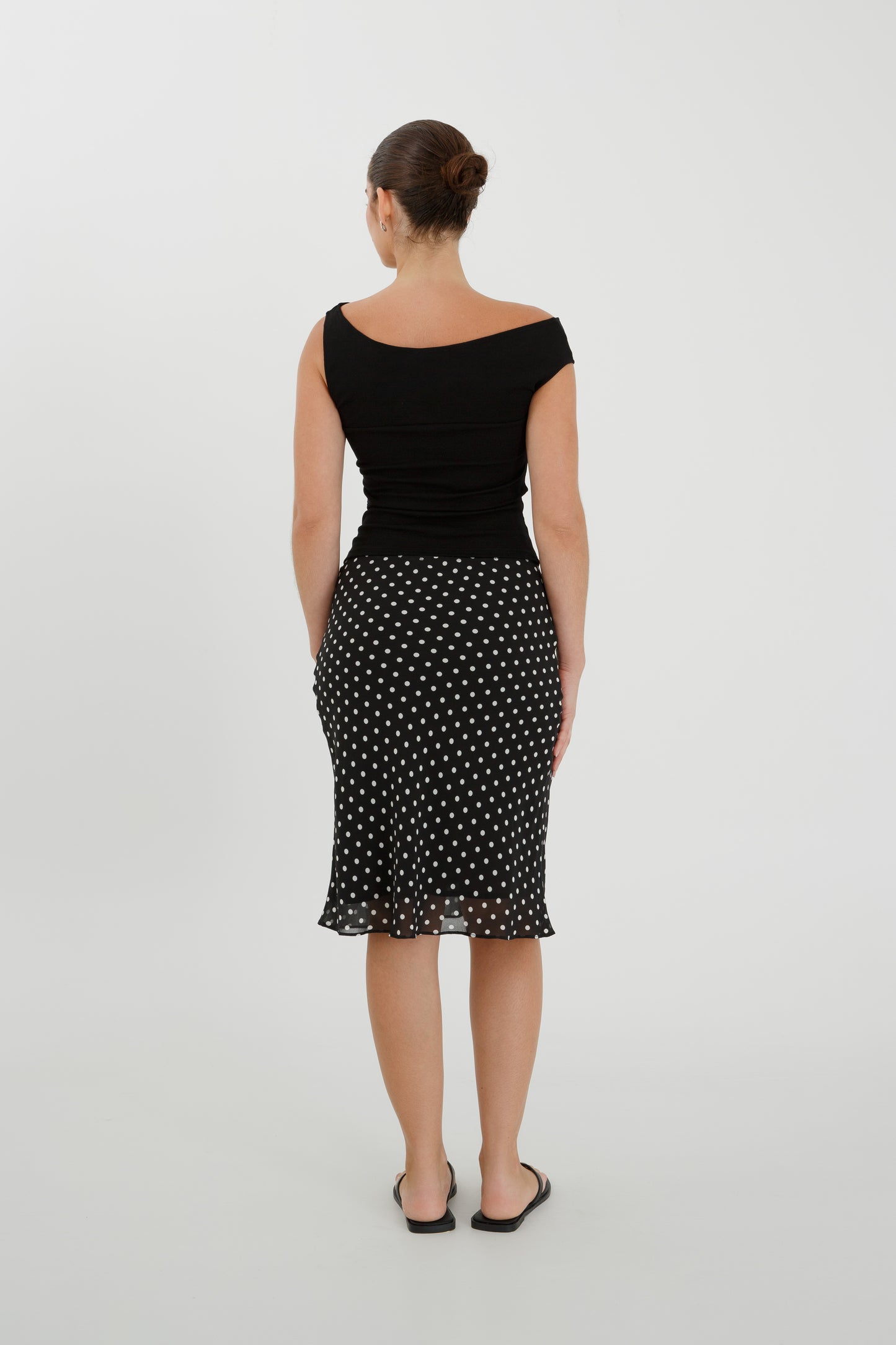 Bias Knee Skirt Pois Nera (first production run)