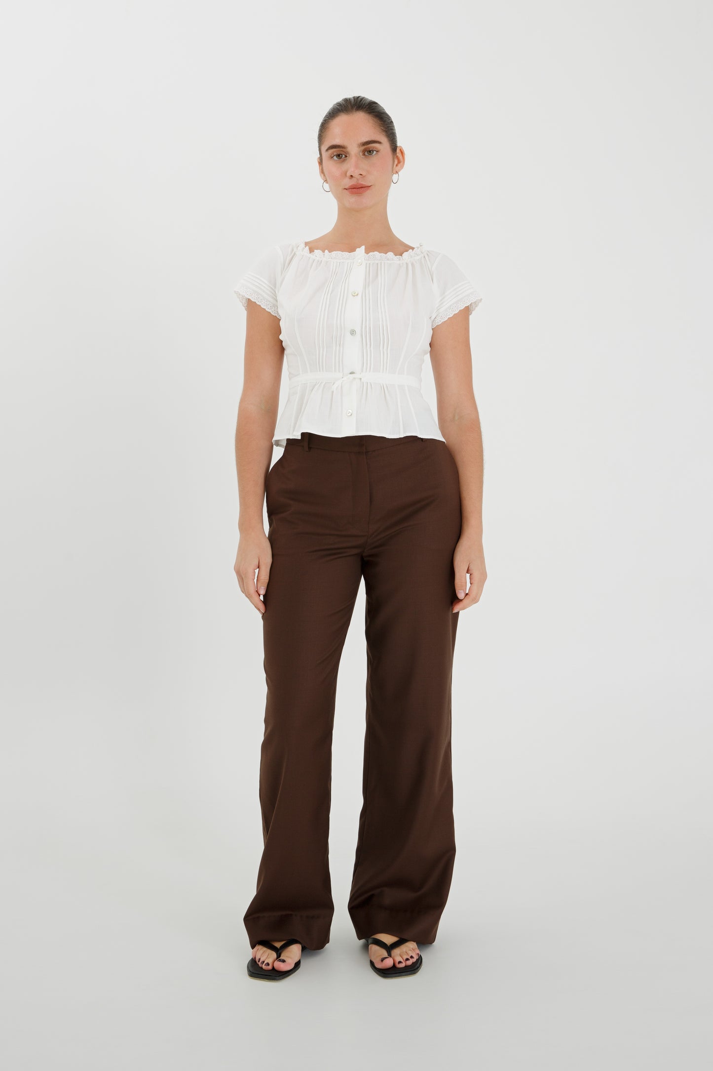 Pintuck Blouse Bianca