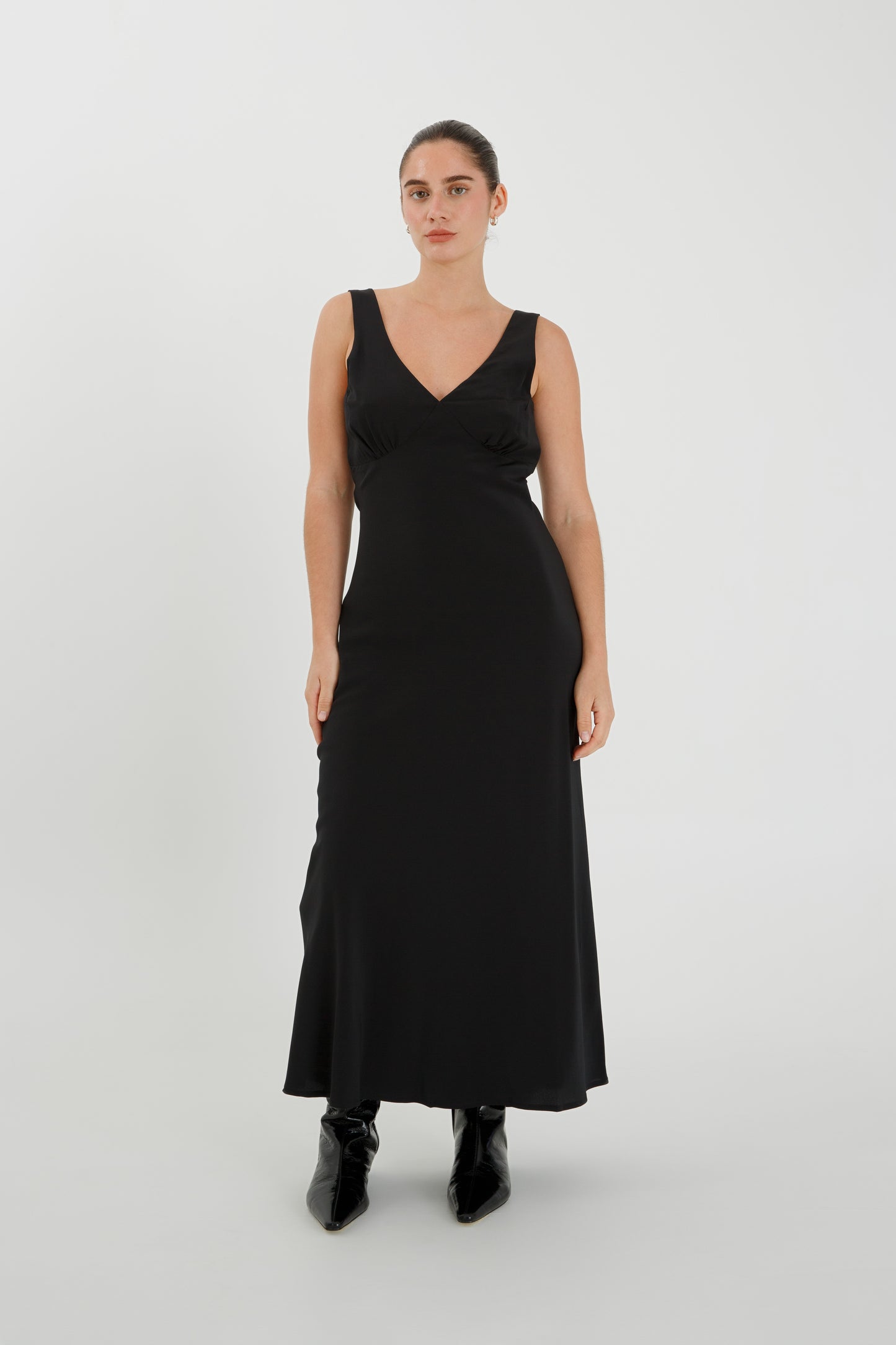 Plunge Bias Dress Nera