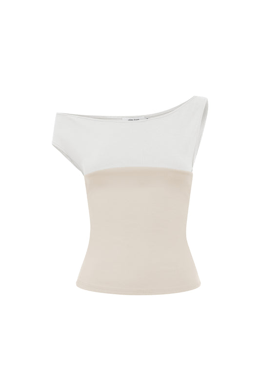 Asym Bardot Top Latte