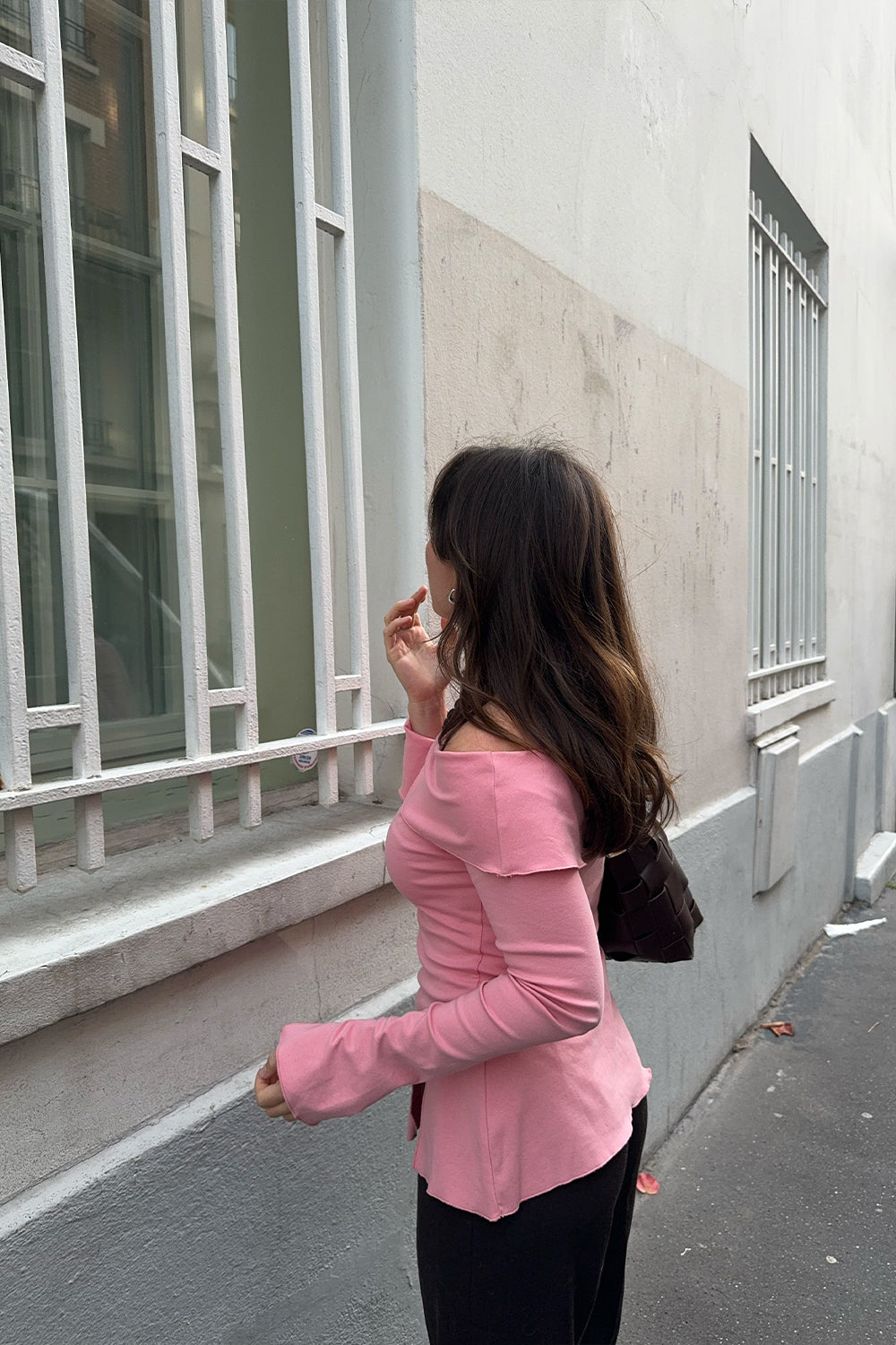 Bardot Long Sleeve Top Rosa