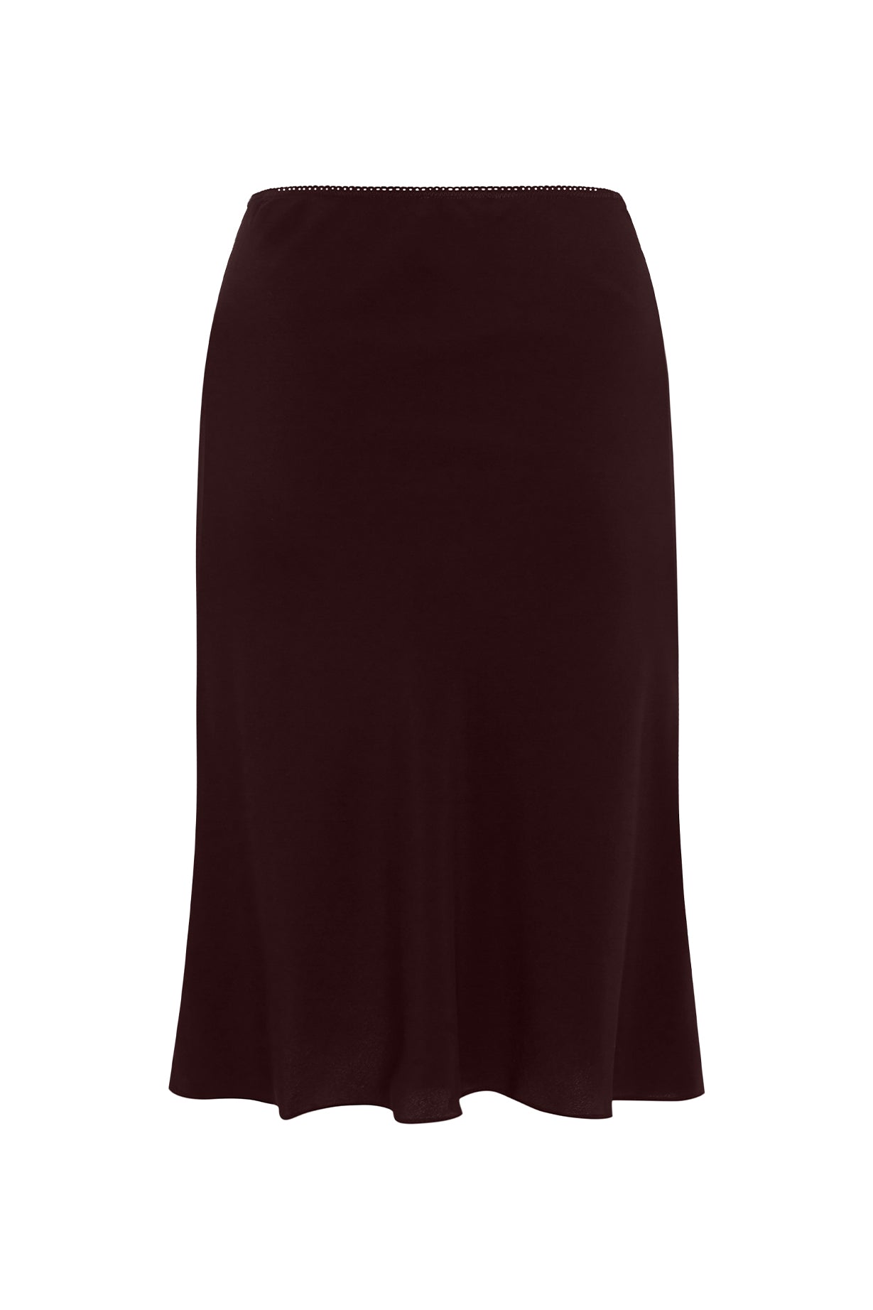 Bias Knee Skirt Ciocco Silk