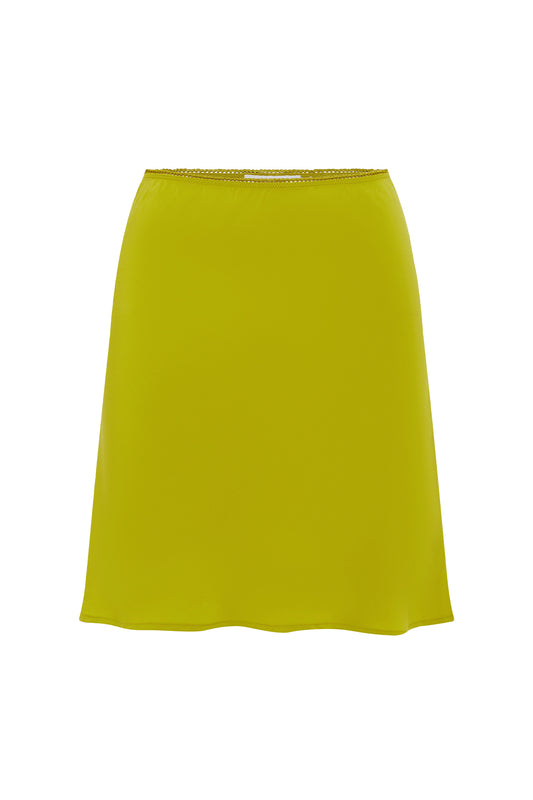 Bias Mini Skirt Chartreuse
