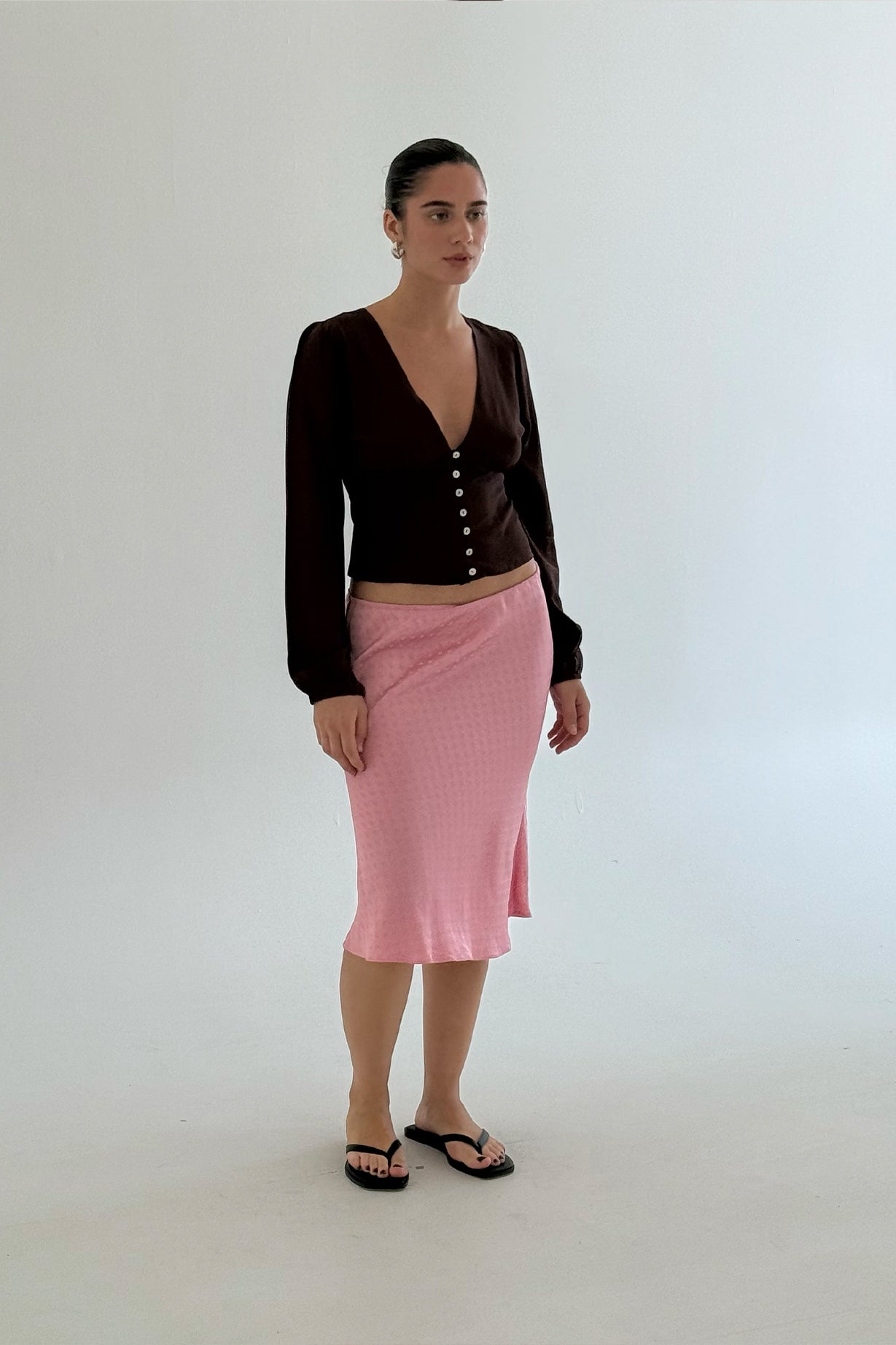 Button-Through Long Sleeve Blouse Ciocco