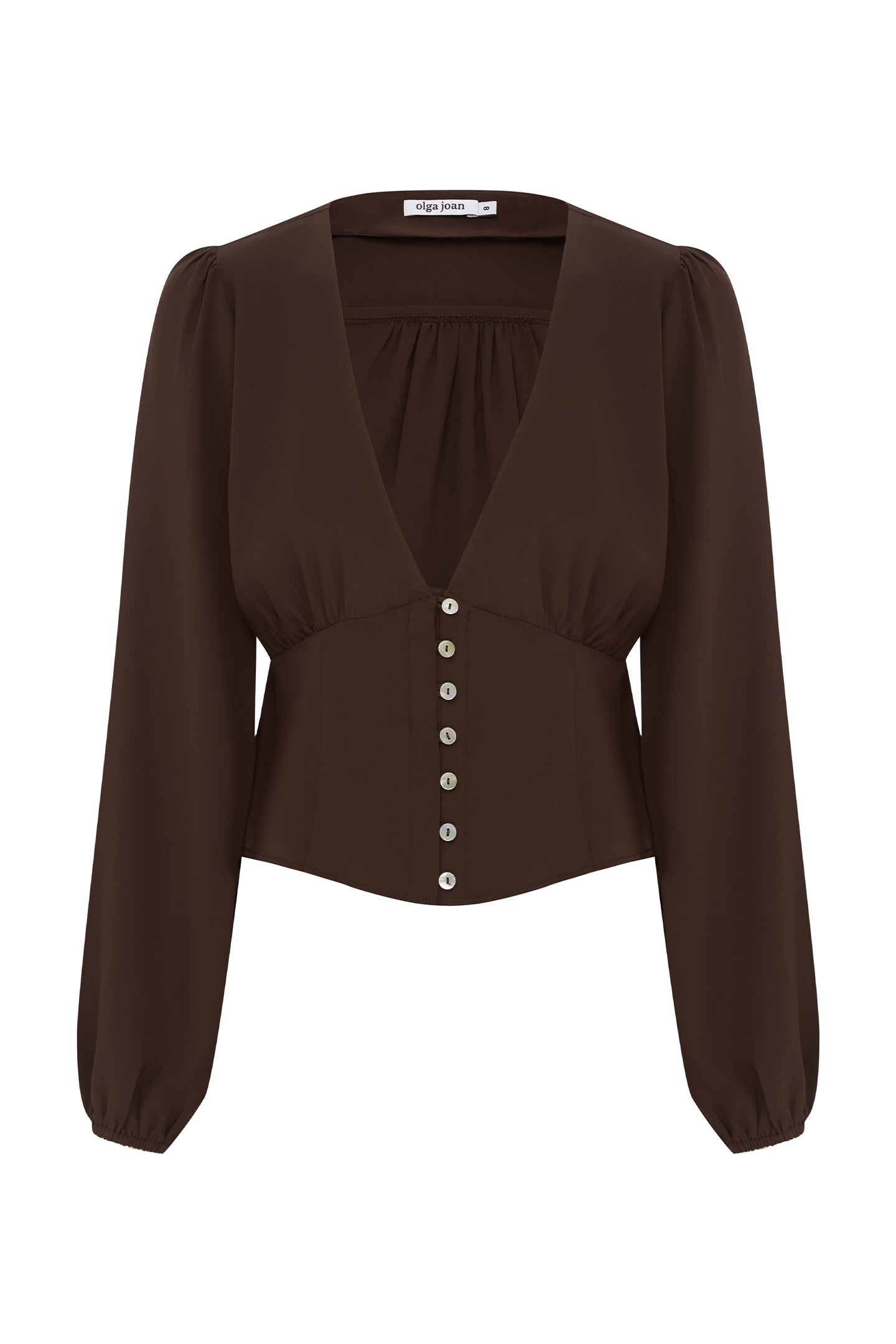 Button-Through Long Sleeve Blouse Ciocco