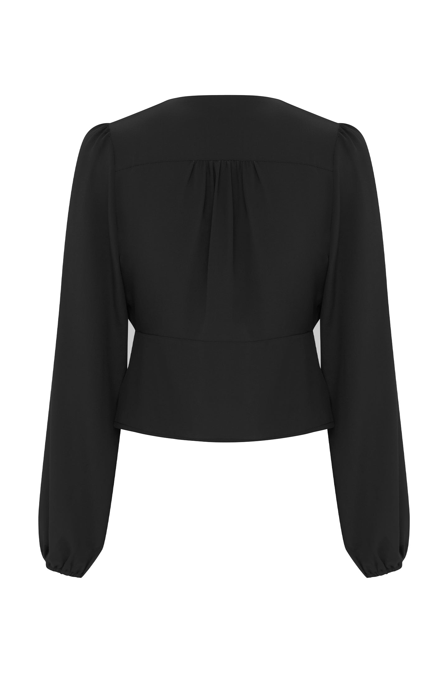 Button-Through Long Sleeve Blouse Nera