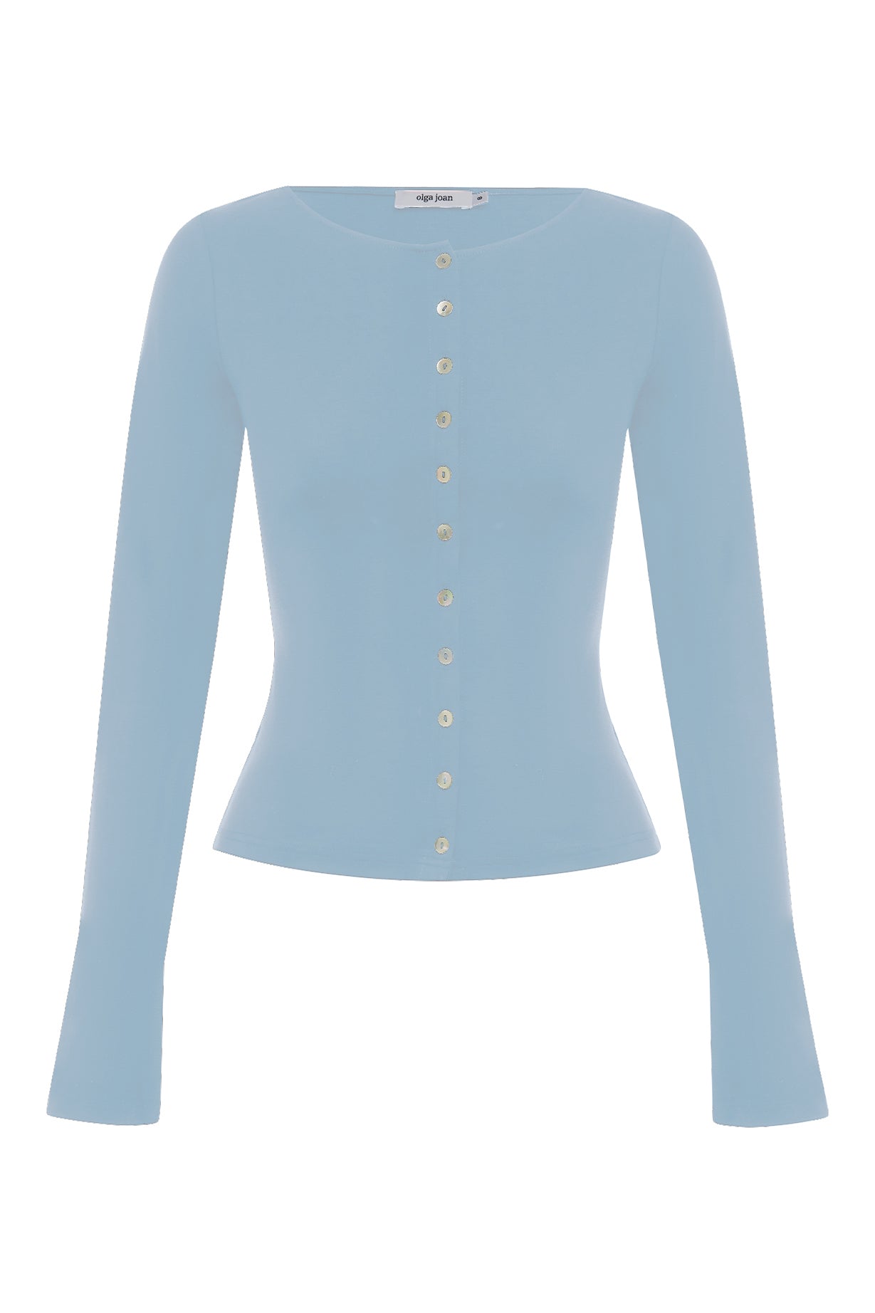 Button-Through Long Sleeve Top Cielo
