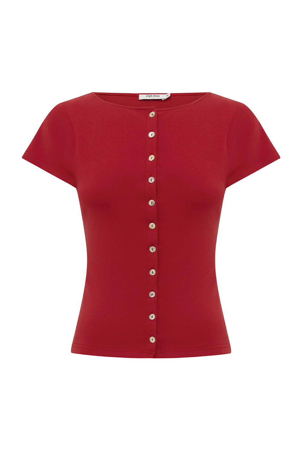 Button-Through Tee Rossa