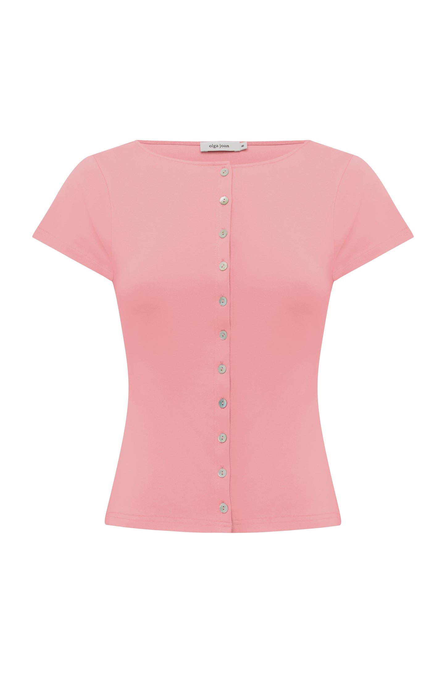 Button-Through Tee Rosa