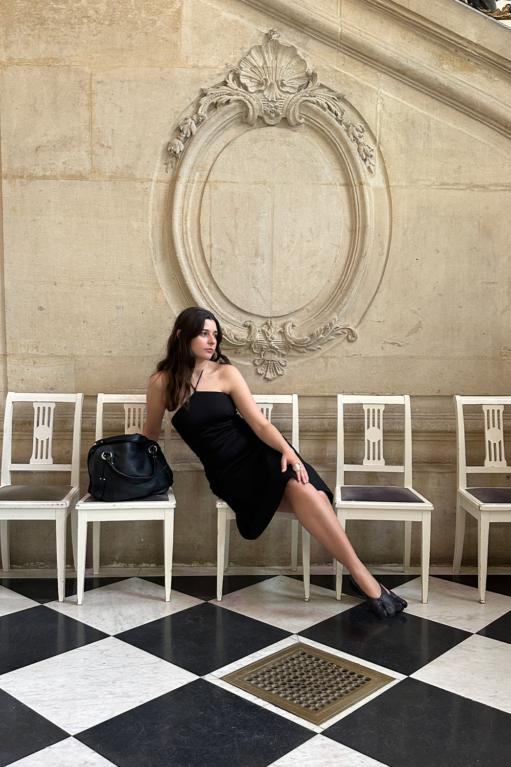 Chevron Seam Dress Nera