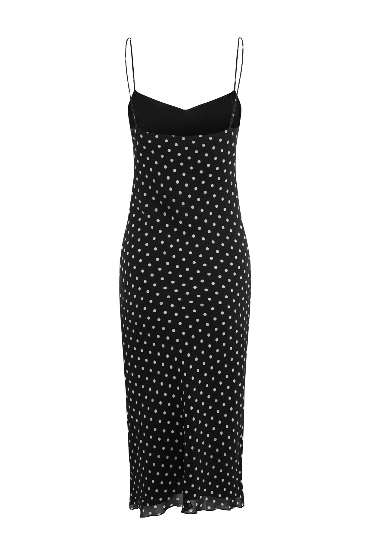 Cinched Bust Slip Dress Pois Nera