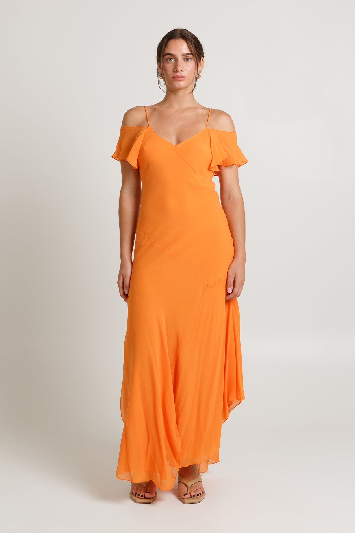 Flutter-Sleeve Dress Carota