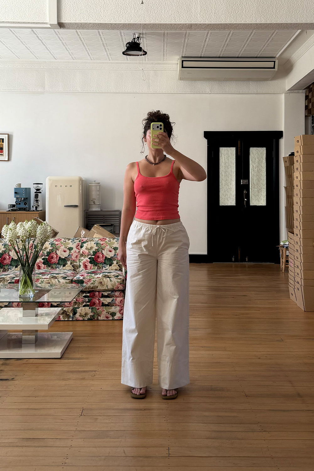 Mid-Rise Drawcord Pant Bianca