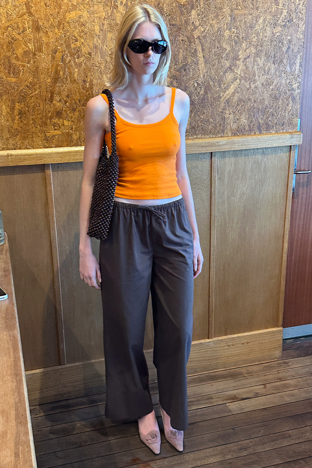 Ribbed Singlet Mandarino