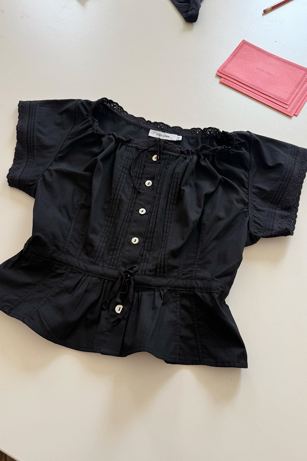 Pintuck Blouse Nera